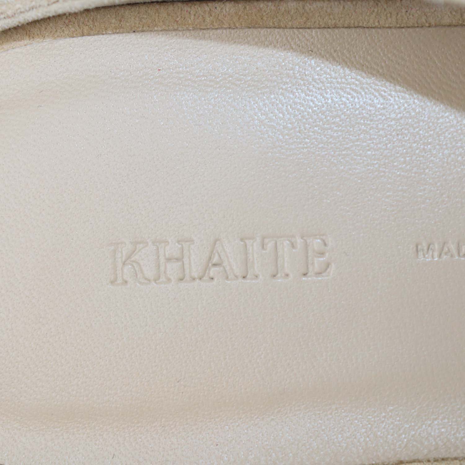Khaite Beige Suede Cornelia Pointed Toe Flat Mules