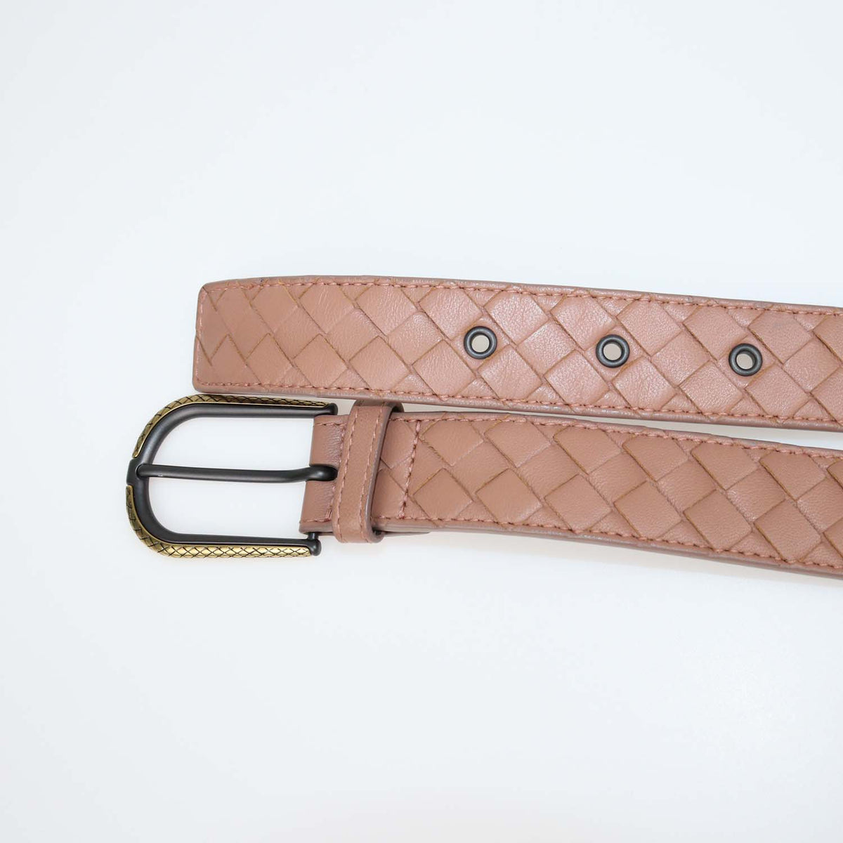 Bottega Veneta Light Brown Intrecciato Leather Belt