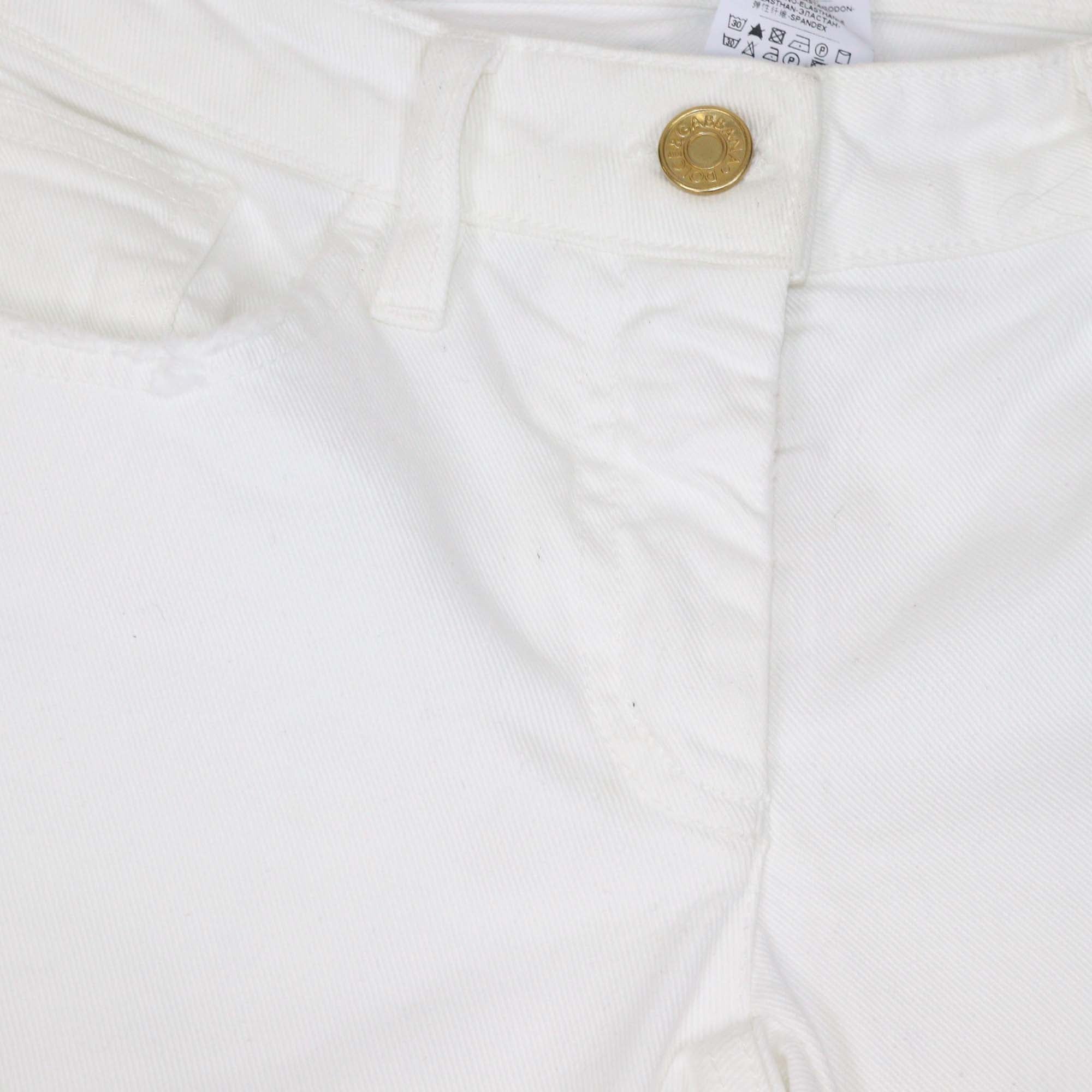 Dolce & Gabbana White Denim Short