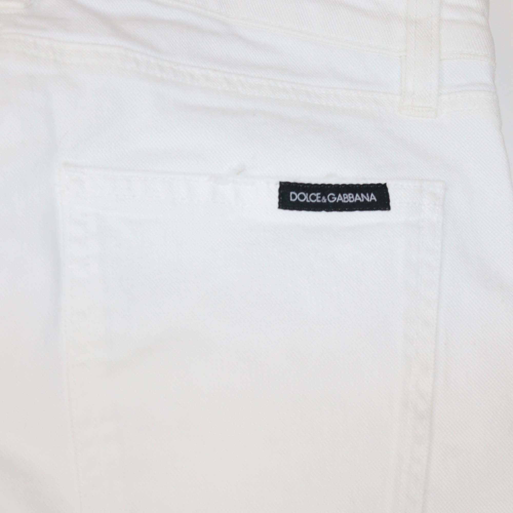 Dolce & Gabbana White Denim Short