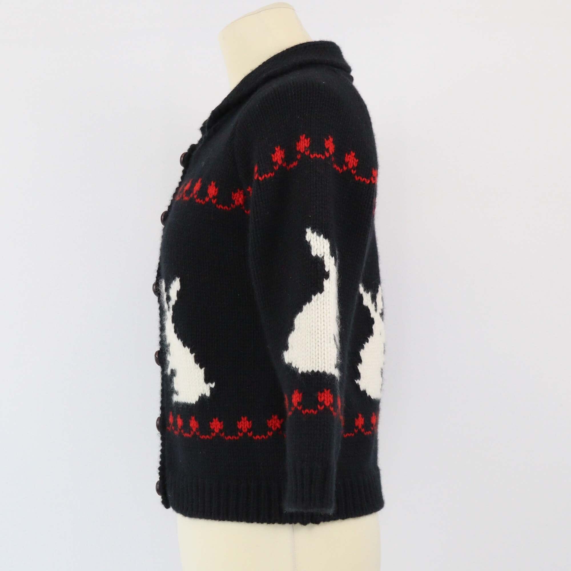 Christian Dior Black Dioramour RABBI Cardigan Sweater Womens Christian Dior