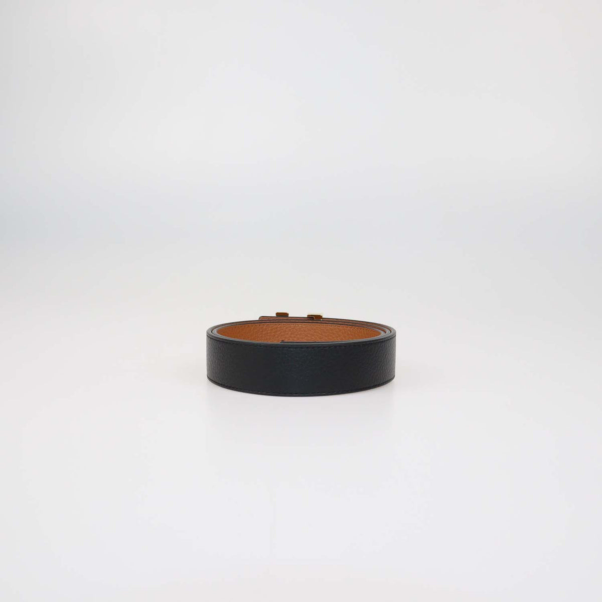 Louis Vuitton Black/Brown Leather Reversible Initiales Belt