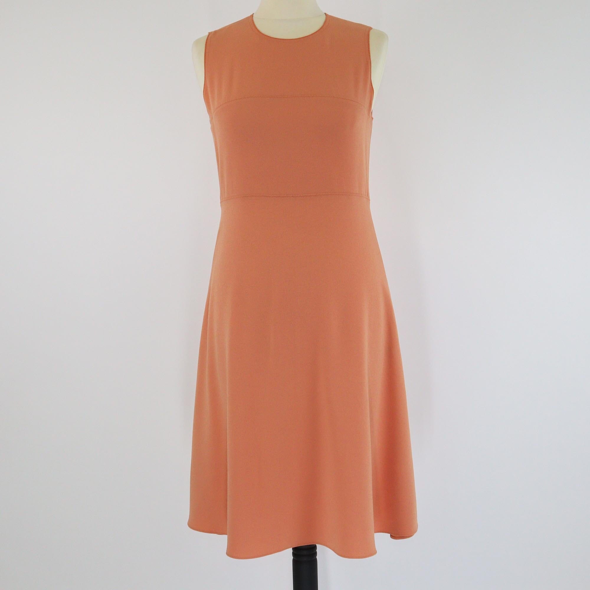 Joseph Peach Crepe Paneled Skater Dress Womens Joseph