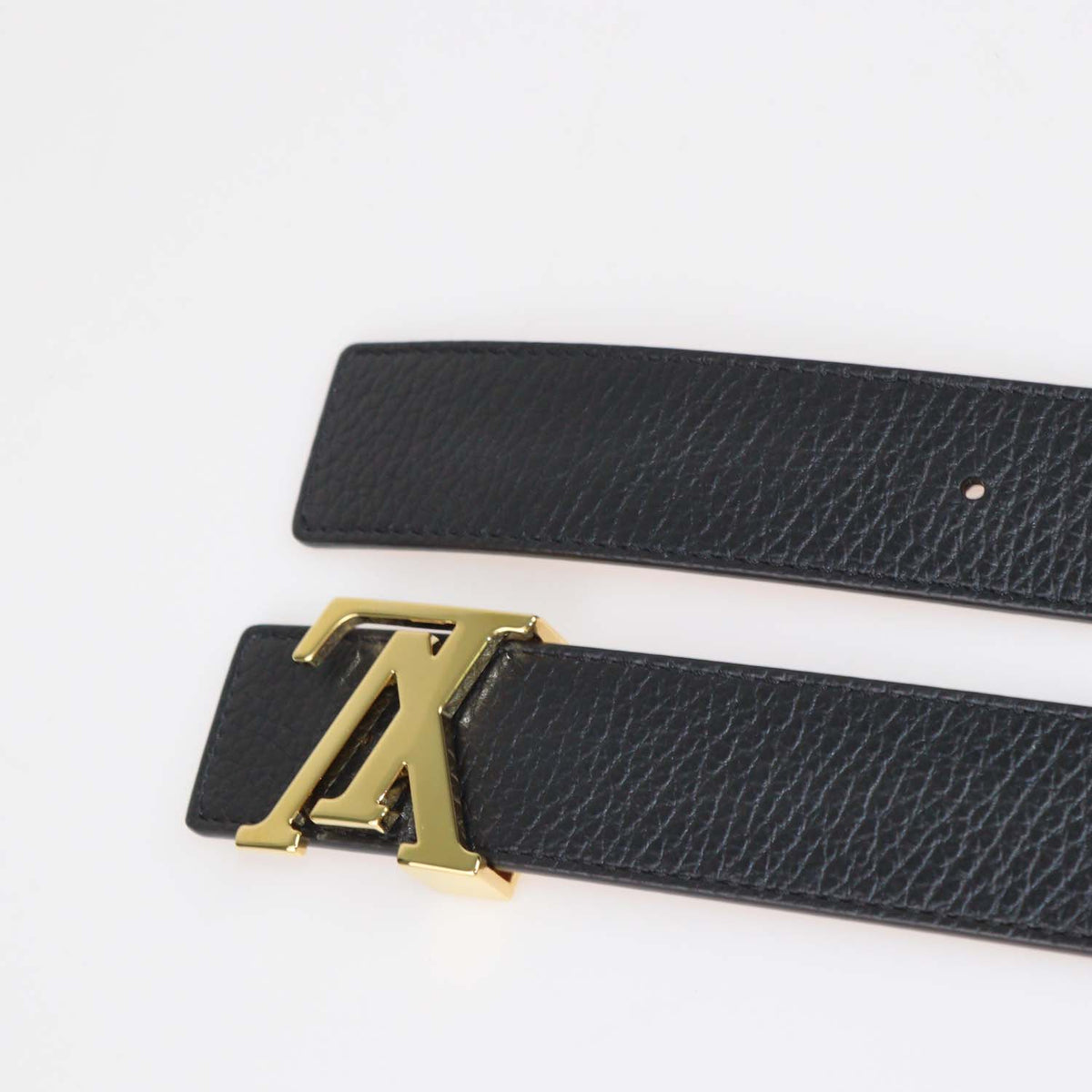 Louis Vuitton Black/Brown Leather Reversible Initiales Belt