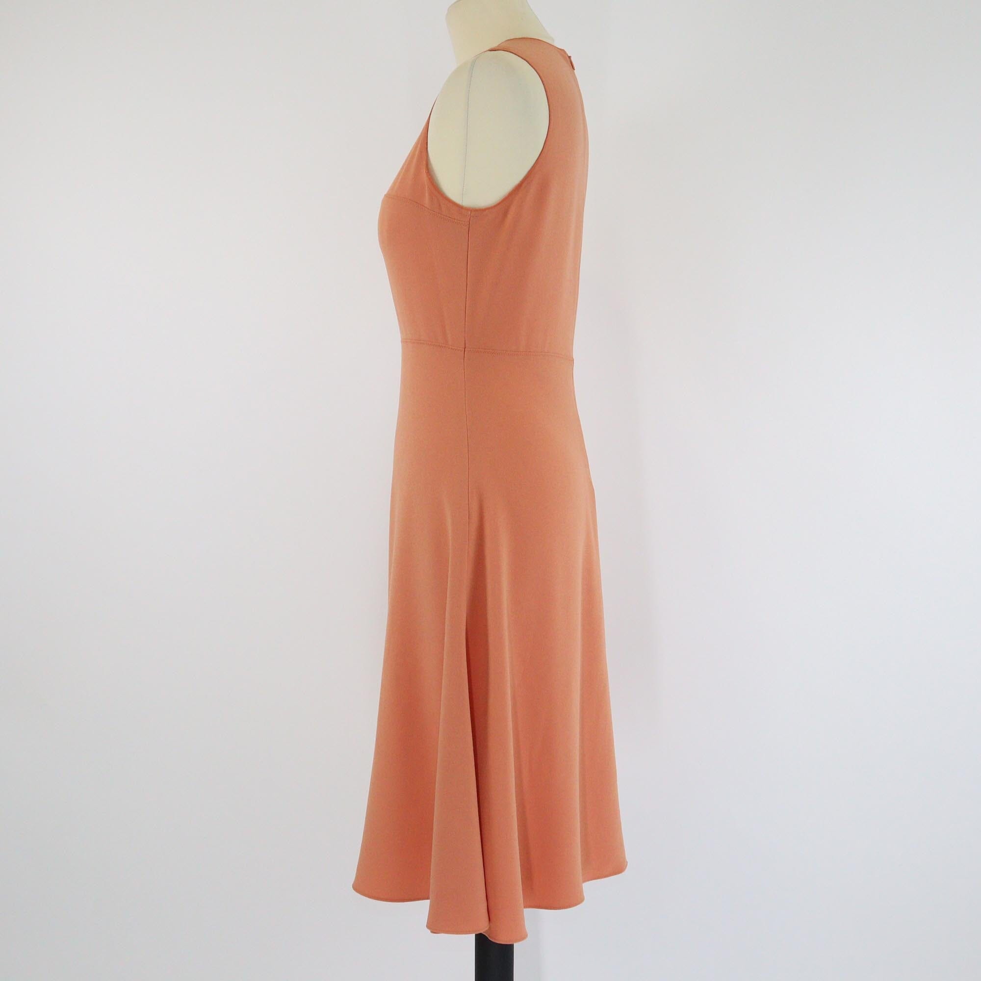 Joseph Peach Crepe Paneled Skater Dress Womens Joseph