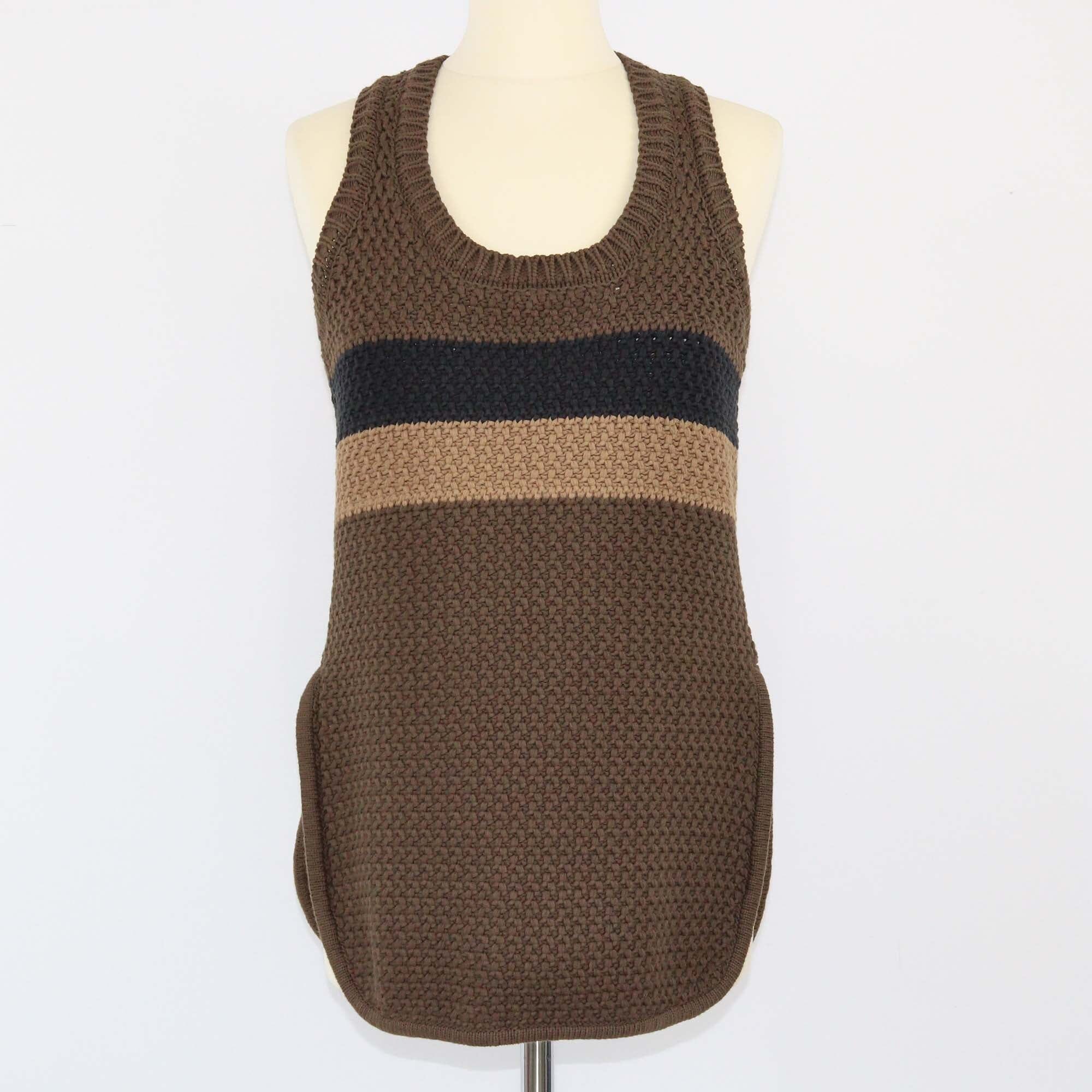 Fendi Brown Striped Knit Top Womens Fendi