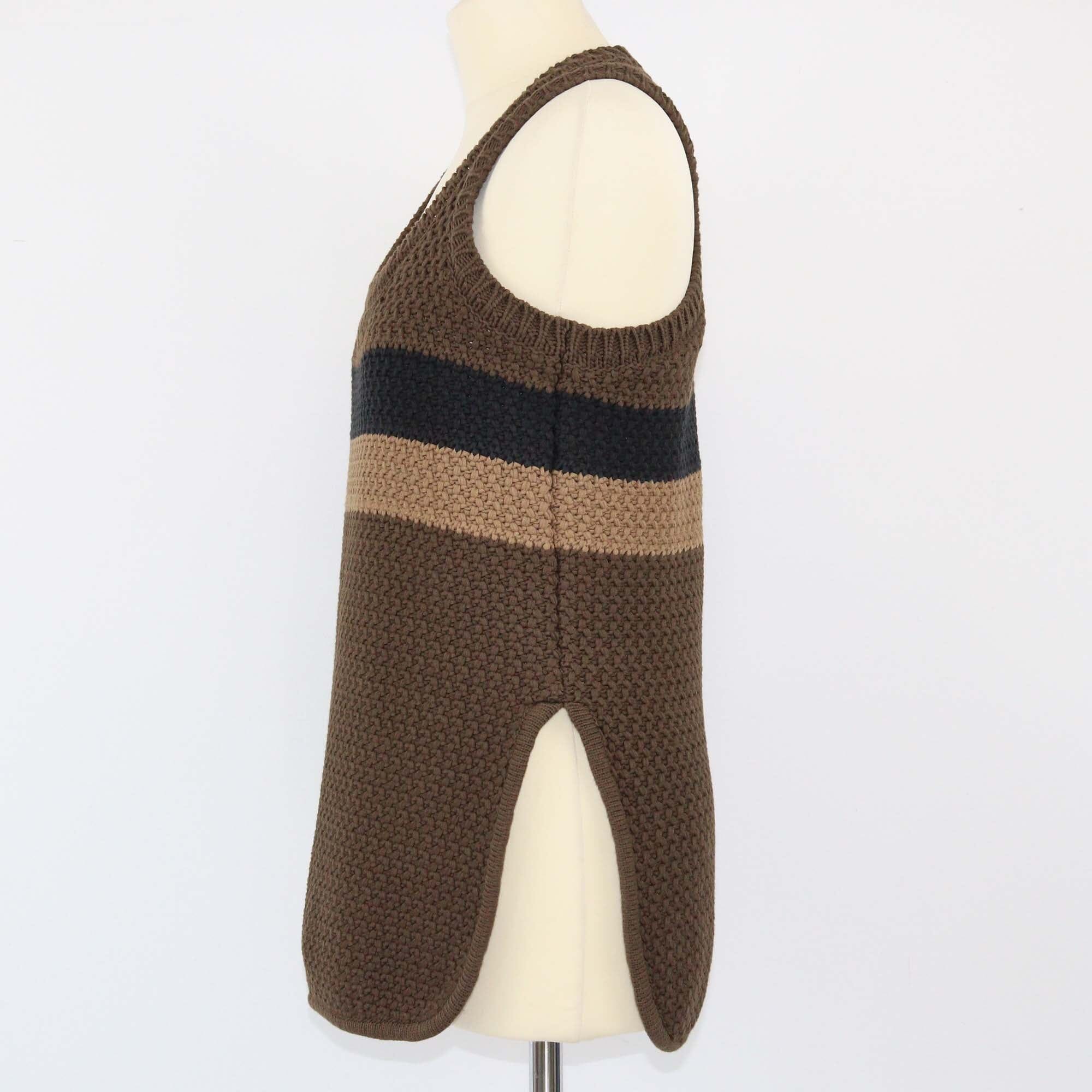 Fendi Brown Striped Knit Top Womens Fendi
