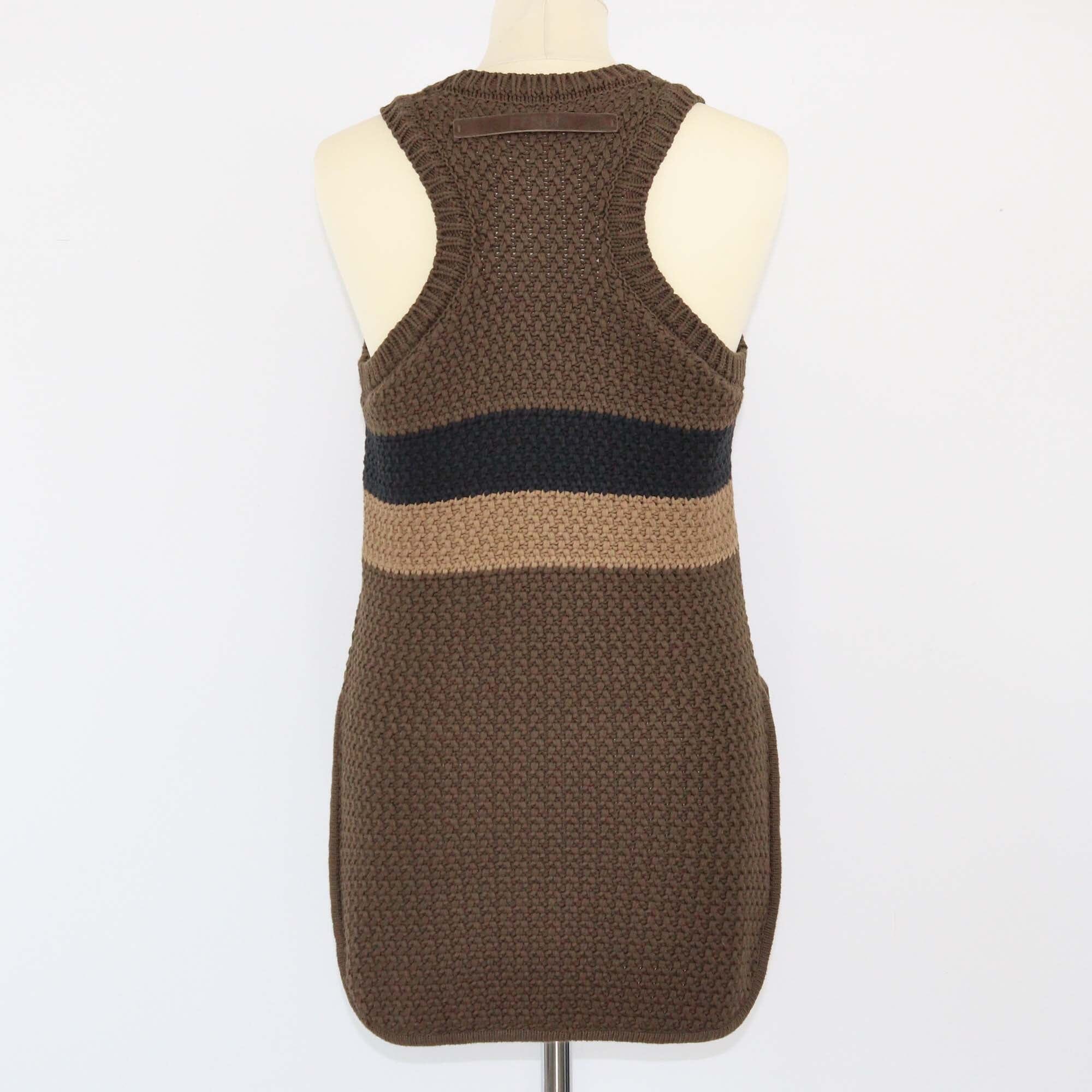 Fendi Brown Striped Knit Top Womens Fendi