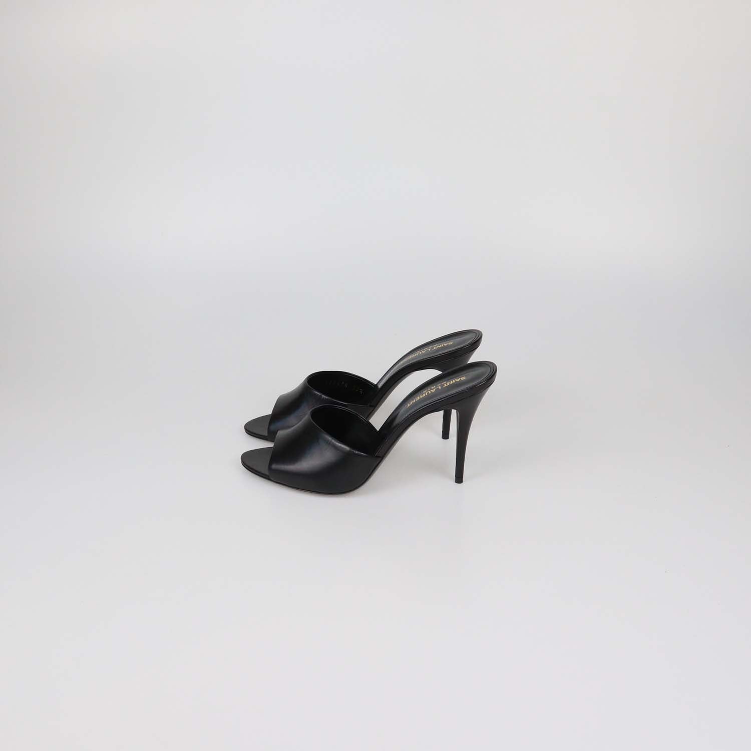 Saint Laurent Black Leather LA 16 Sandals