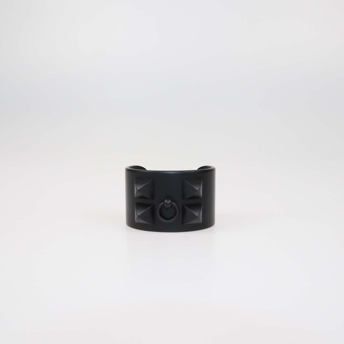 Hermes Matte Black Aluminium Collier de Chien Sunset Cuff Bracelet