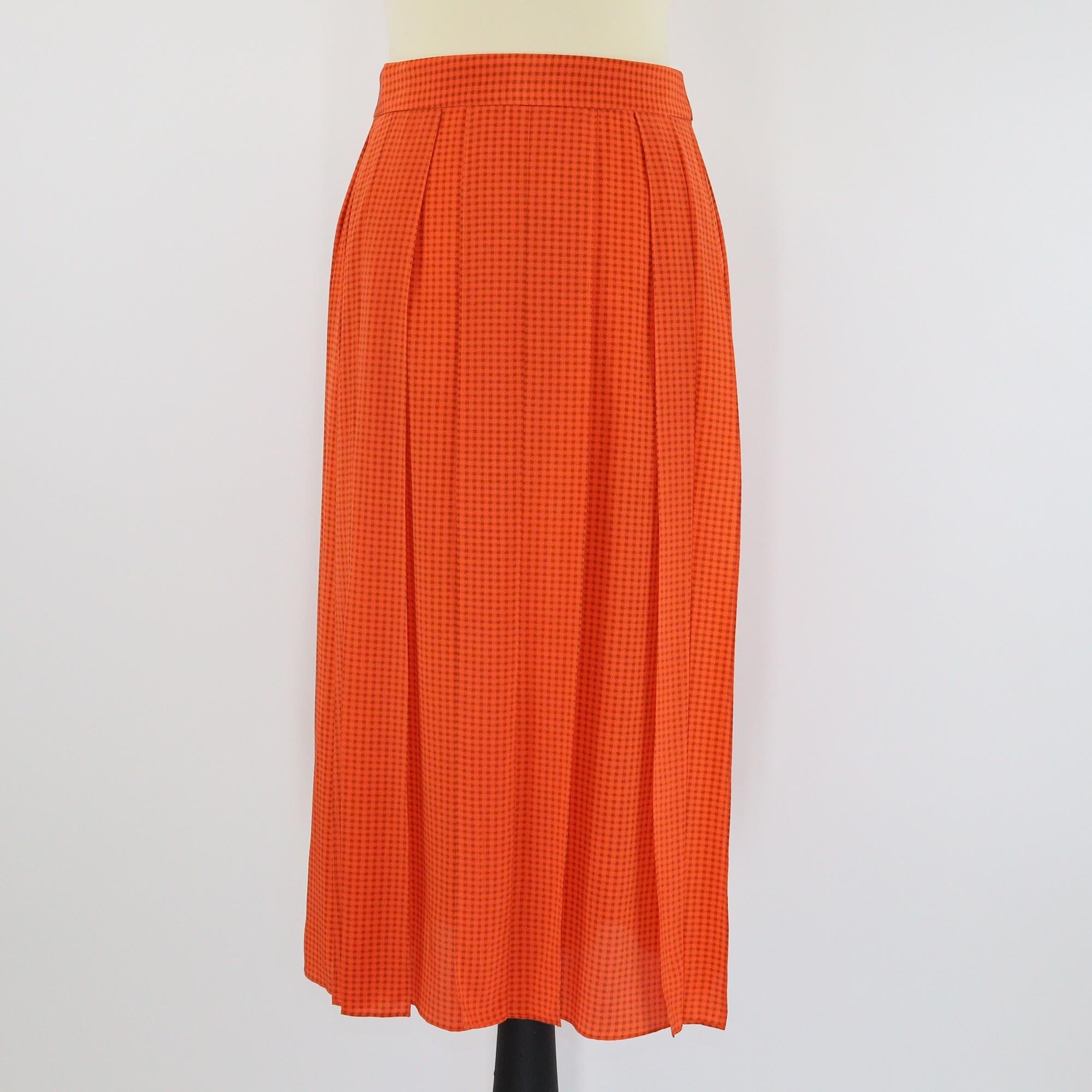 Joseph Orange Pleated Charlie Midi Skirt Womens Joseph