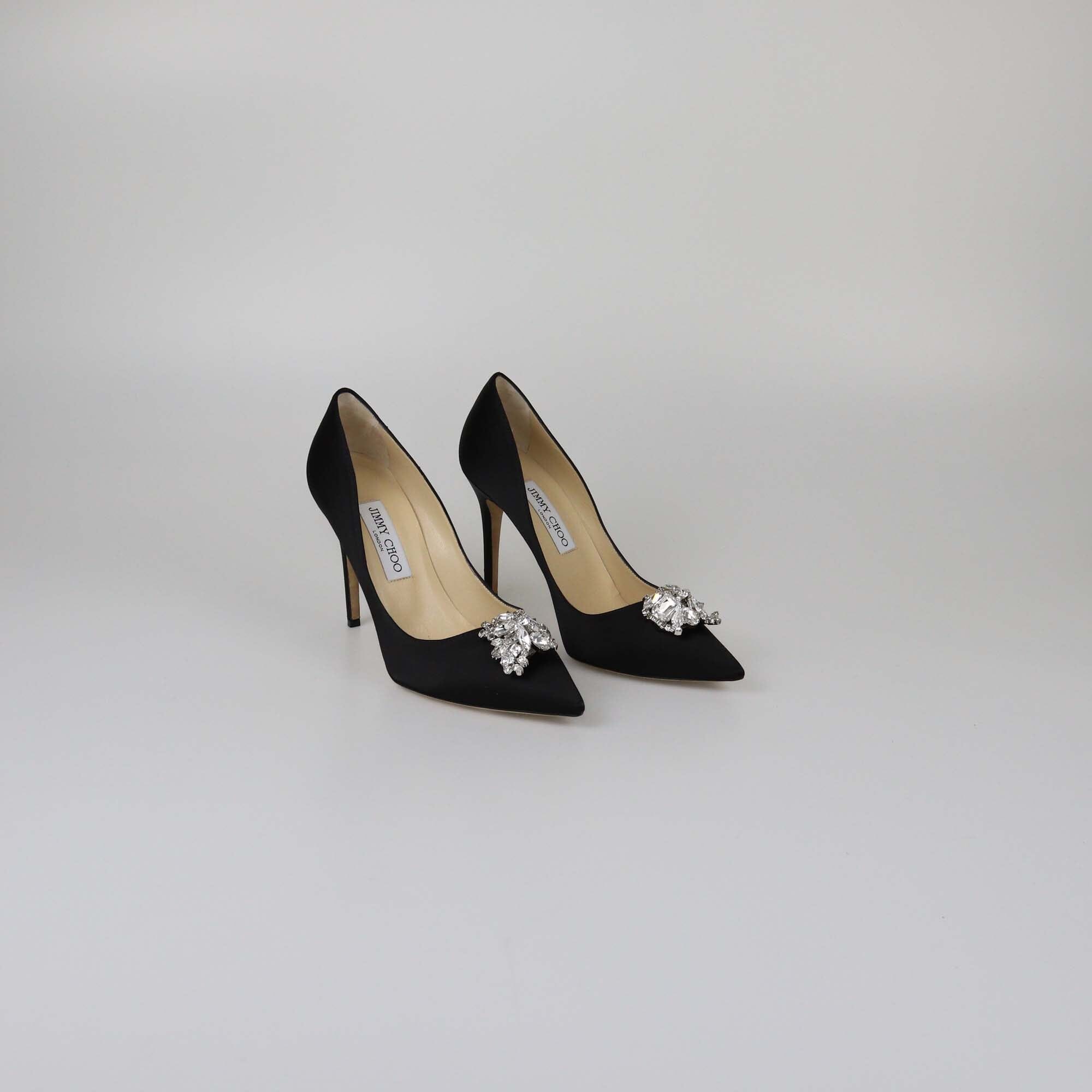 Jimmy Choo Black Crystal Embellished Pumps Womens Jimmy Choo