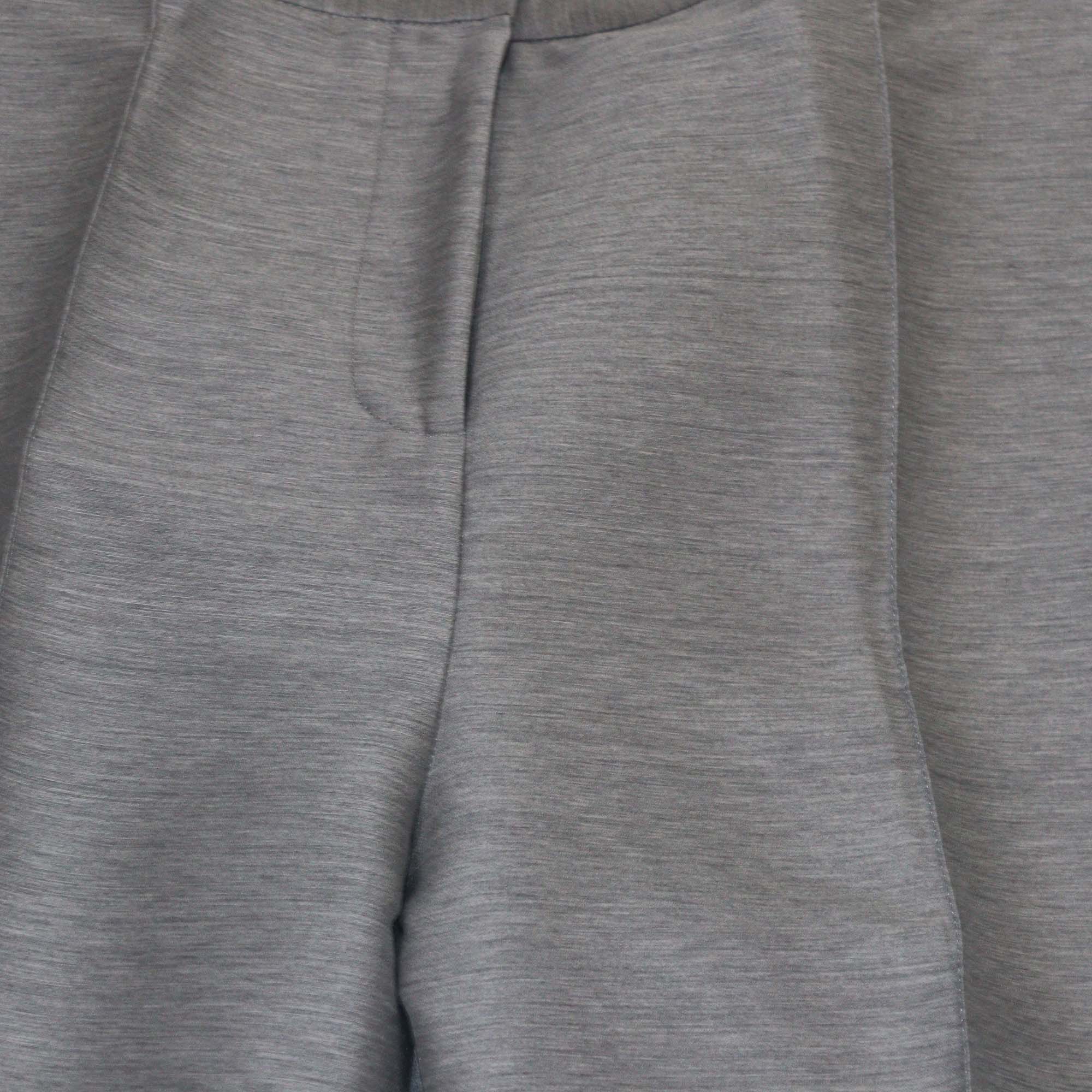 Toteme Grey Cotton & Wool Blended Straight Leg Trousers