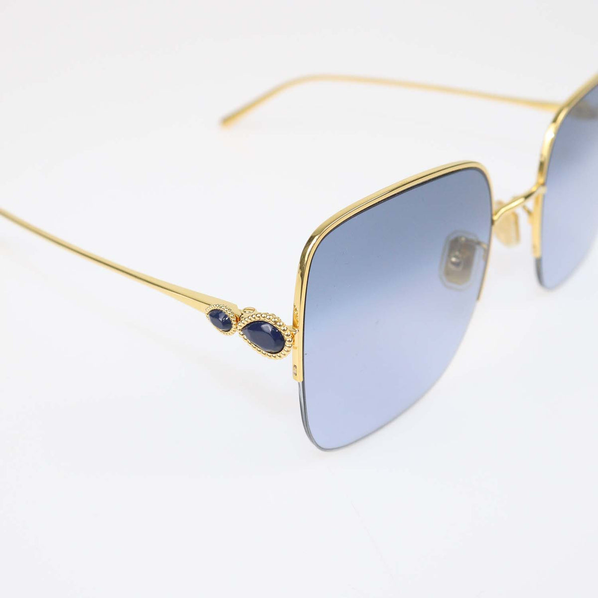 Boucheron Gold.Blue Gradient Serpent Boheme Square Sunglasses