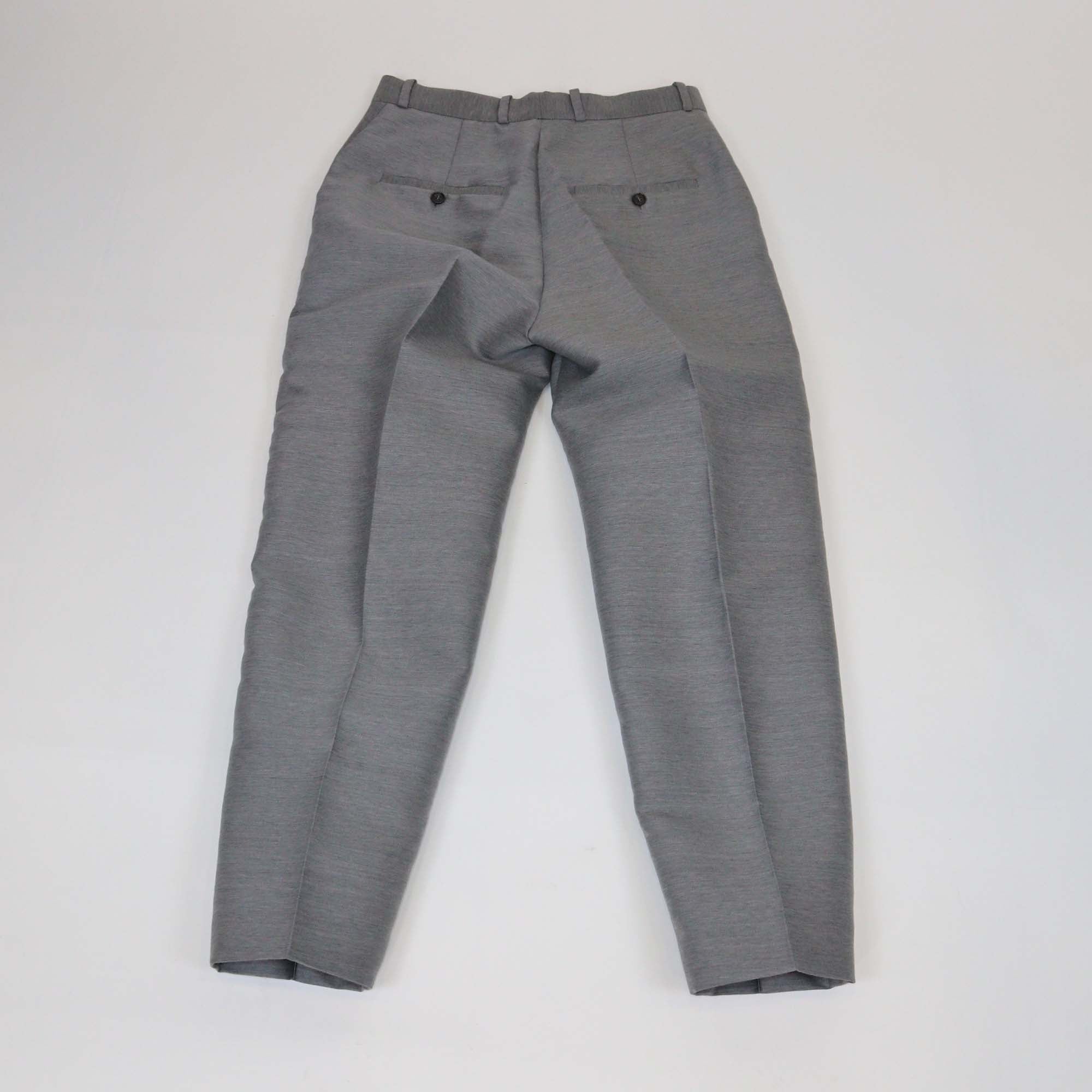 Toteme Grey Cotton & Wool Blended Straight Leg Trousers