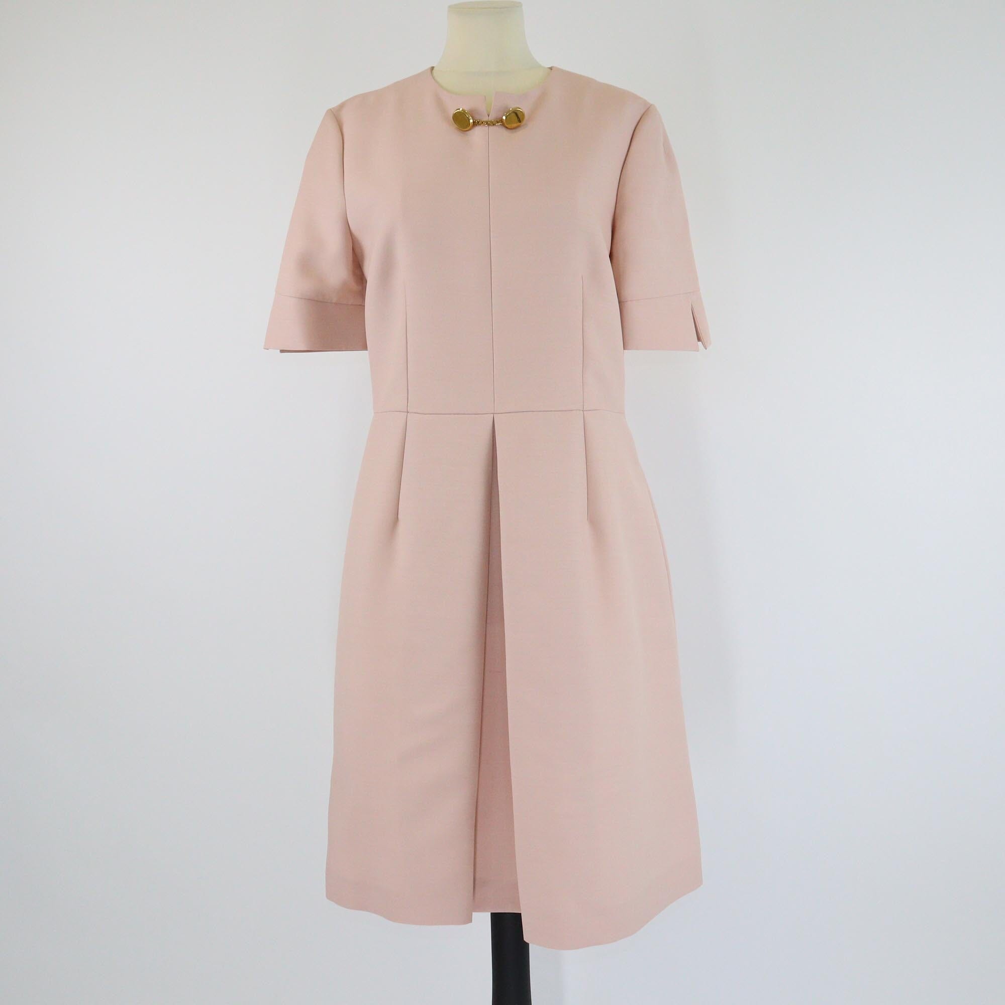 Stella McCartney Blush Pink Short Sleeve Midi Dress Womens Stella McCartney