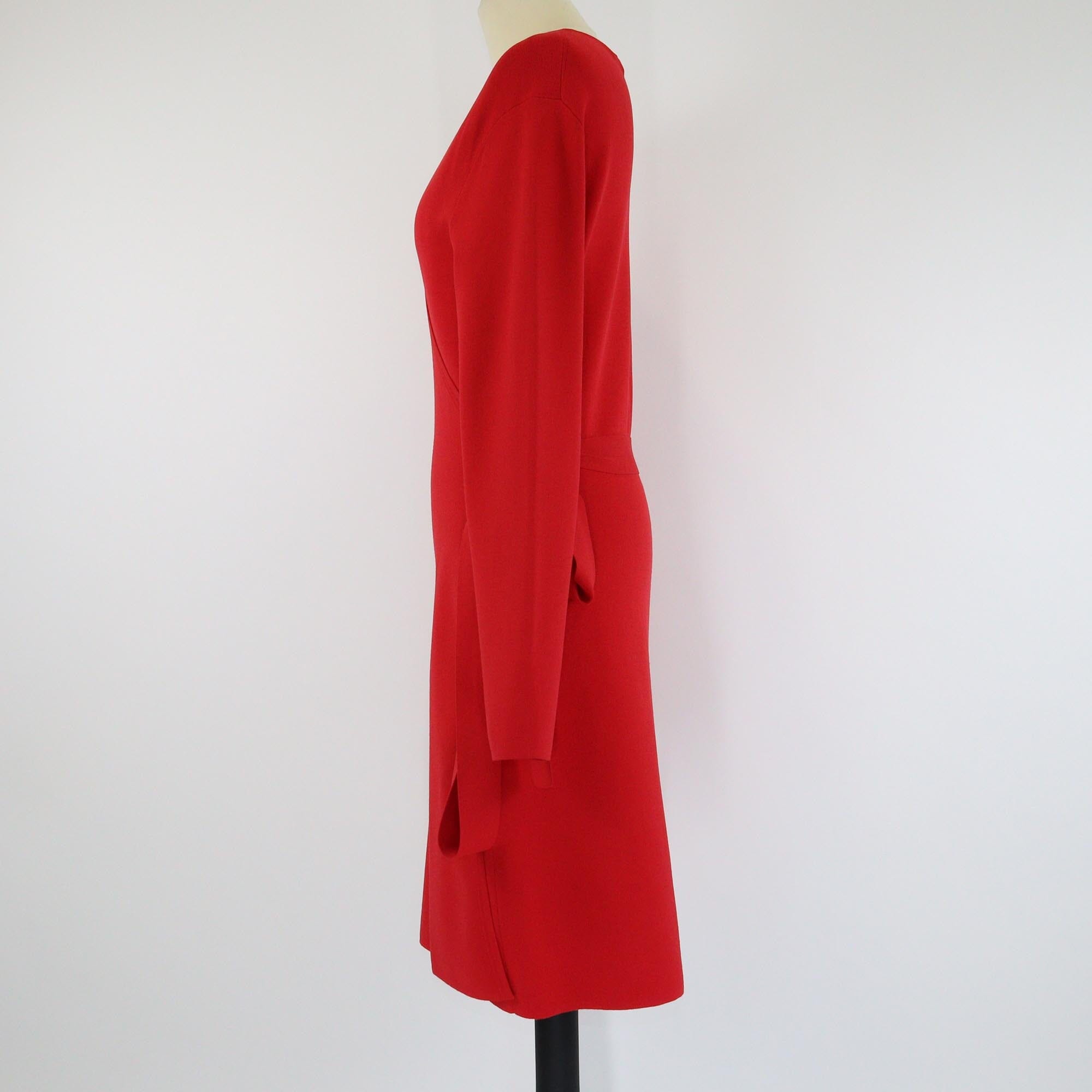 Diane von Furstenberg Red Wrap Belted Midi Dress Womens Diane von Furstenberg