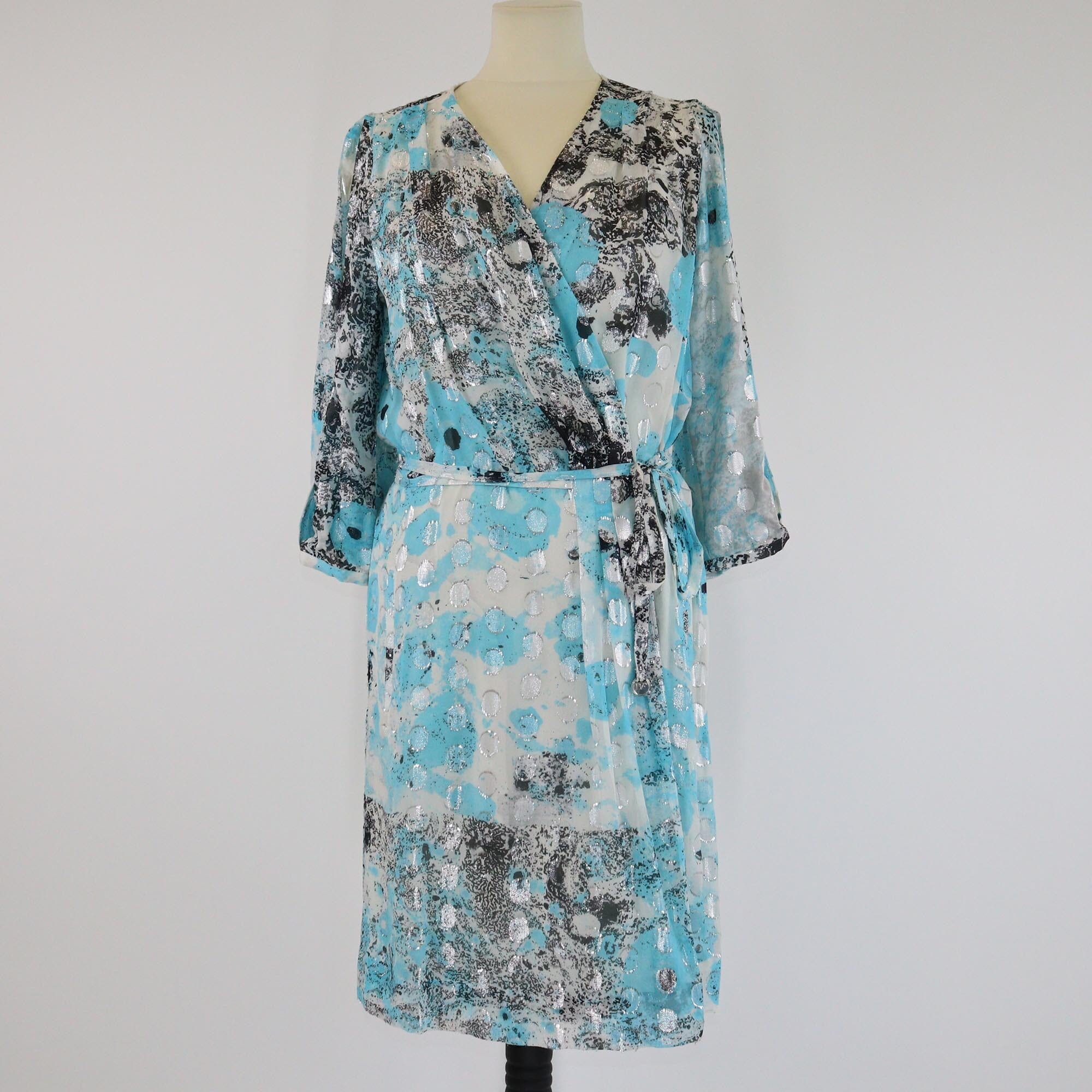 Diane Von Furstenberg Blue Met Dot Mini Wrap Dress Womens Diane Von Furstenberg