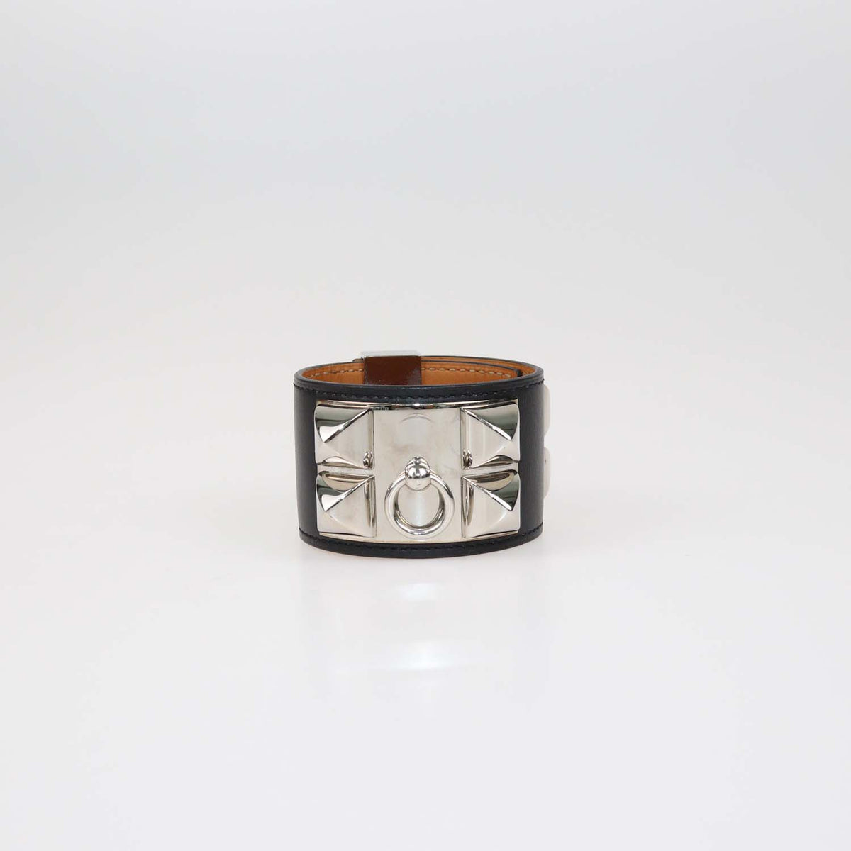 Hermes Black Swift Leather Collier de Chien Bracelet