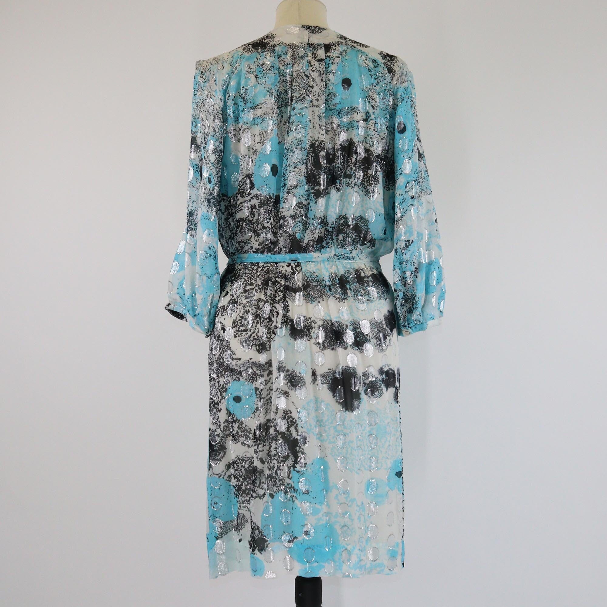 Diane Von Furstenberg Blue Met Dot Mini Wrap Dress Womens Diane Von Furstenberg