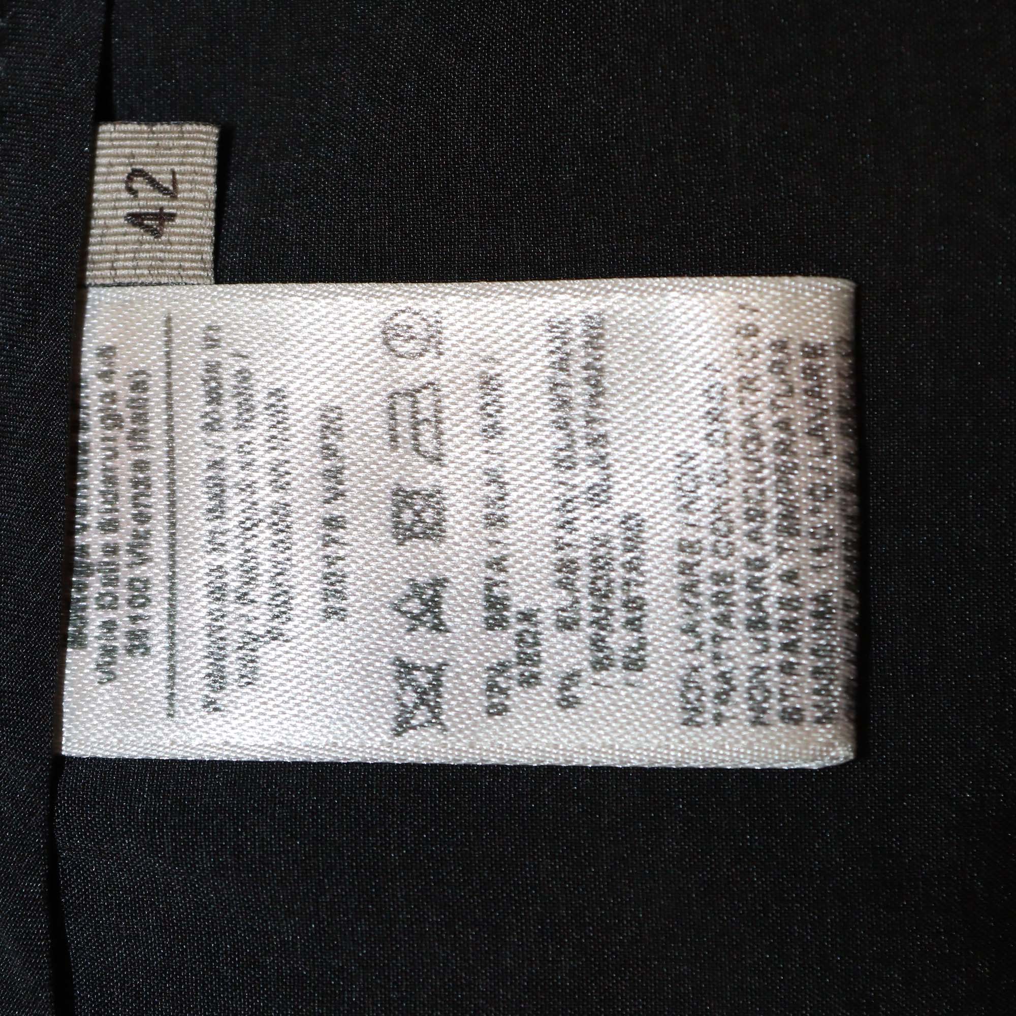 Bottega Veneta Black Silk Ruffled Trimmed Cropped Pants