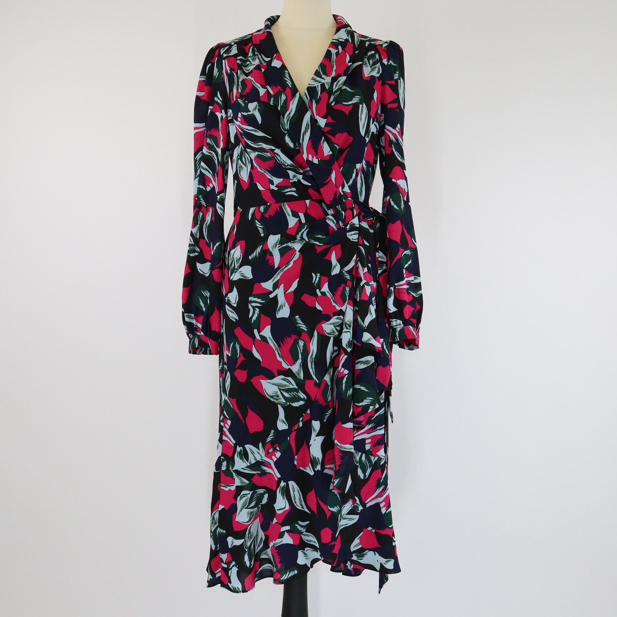 Diane von Furstenberg Multicolor Floral Print Midi Dress Womens Diane von Furstenberg