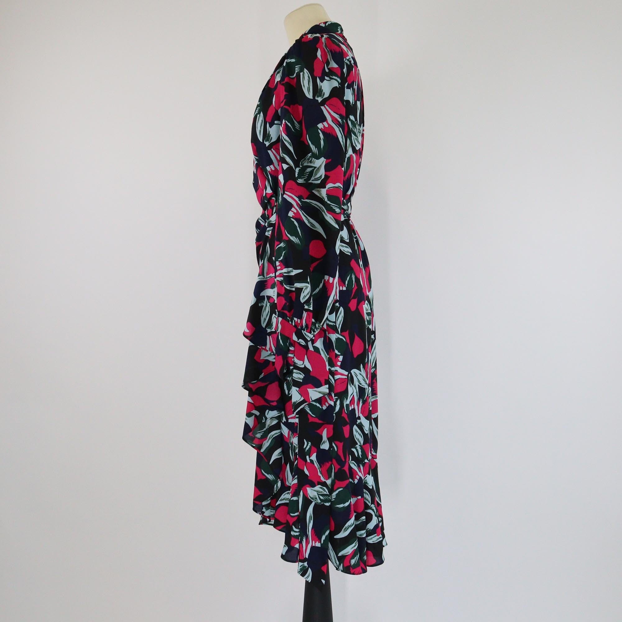 Diane von Furstenberg Multicolor Floral Print Midi Dress Womens Diane von Furstenberg