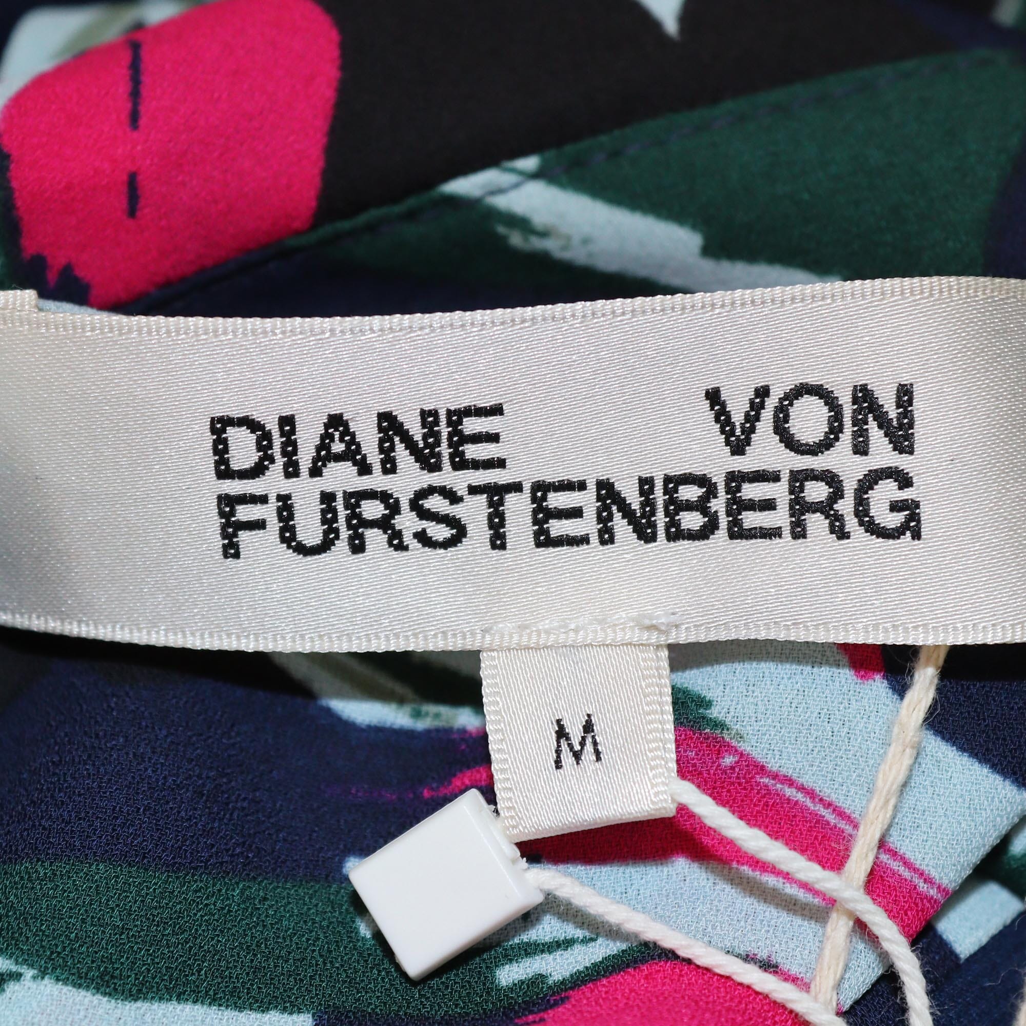 Diane von Furstenberg Multicolor Floral Print Midi Dress Womens Diane von Furstenberg