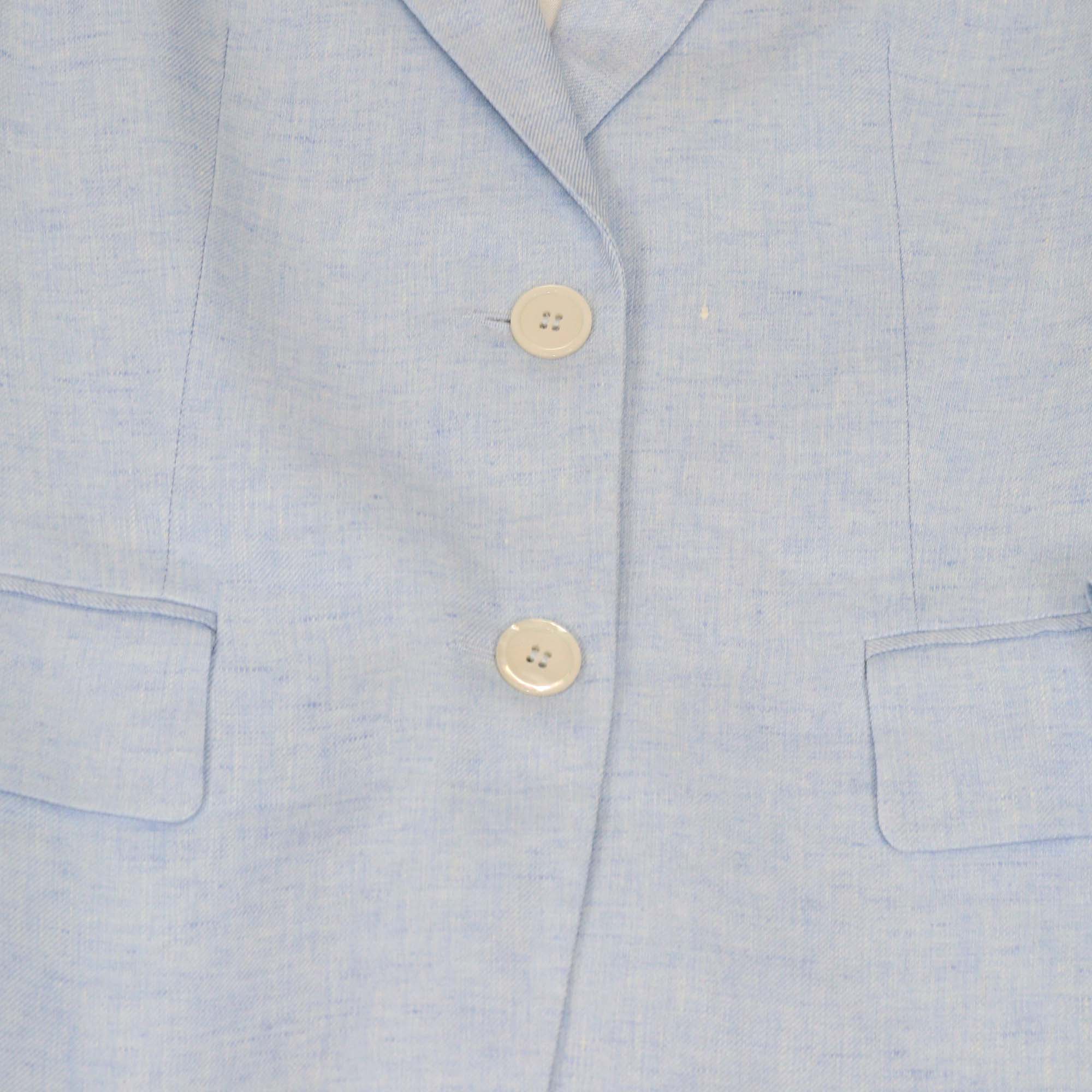 Peserico Light Blue Linen Single Breasted Blazer & Trouser Set