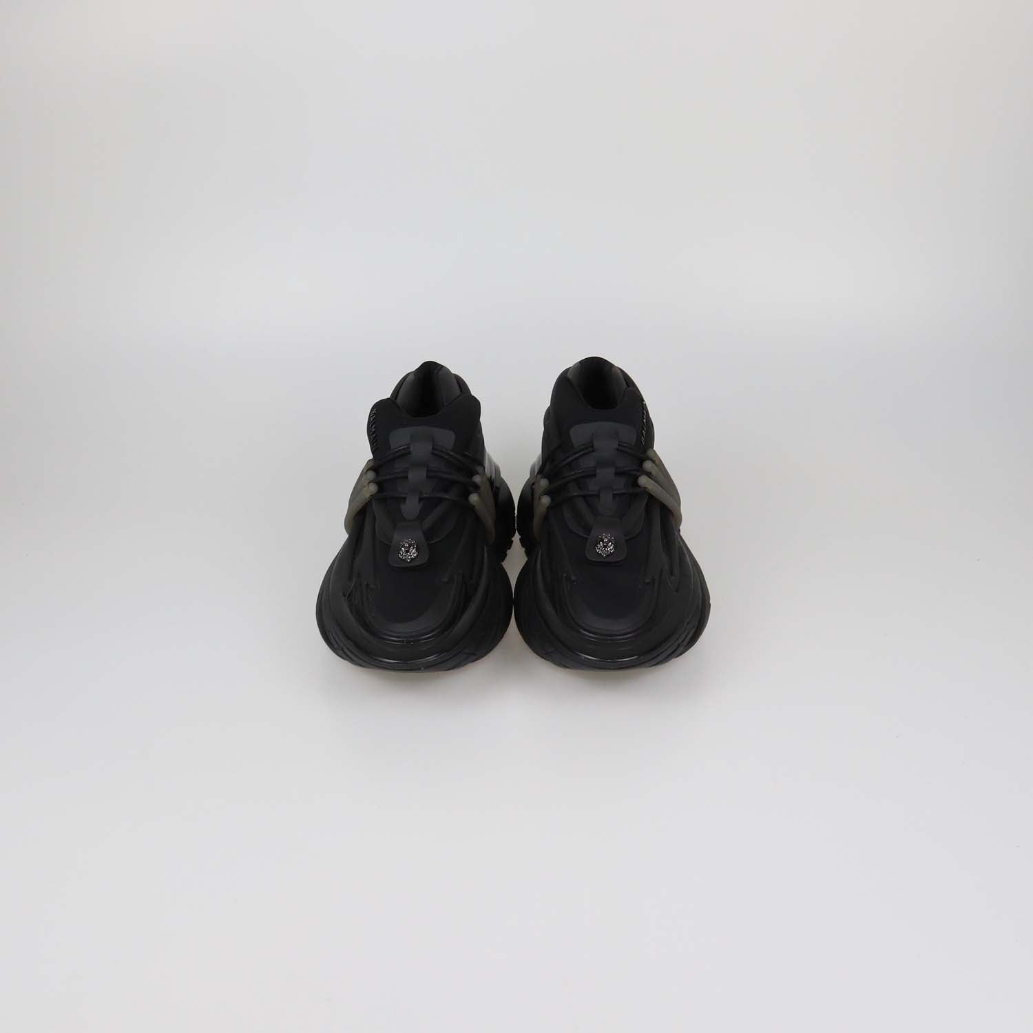 Balmain Black Neoprene and Rubber Unicorn low Top Sneakers