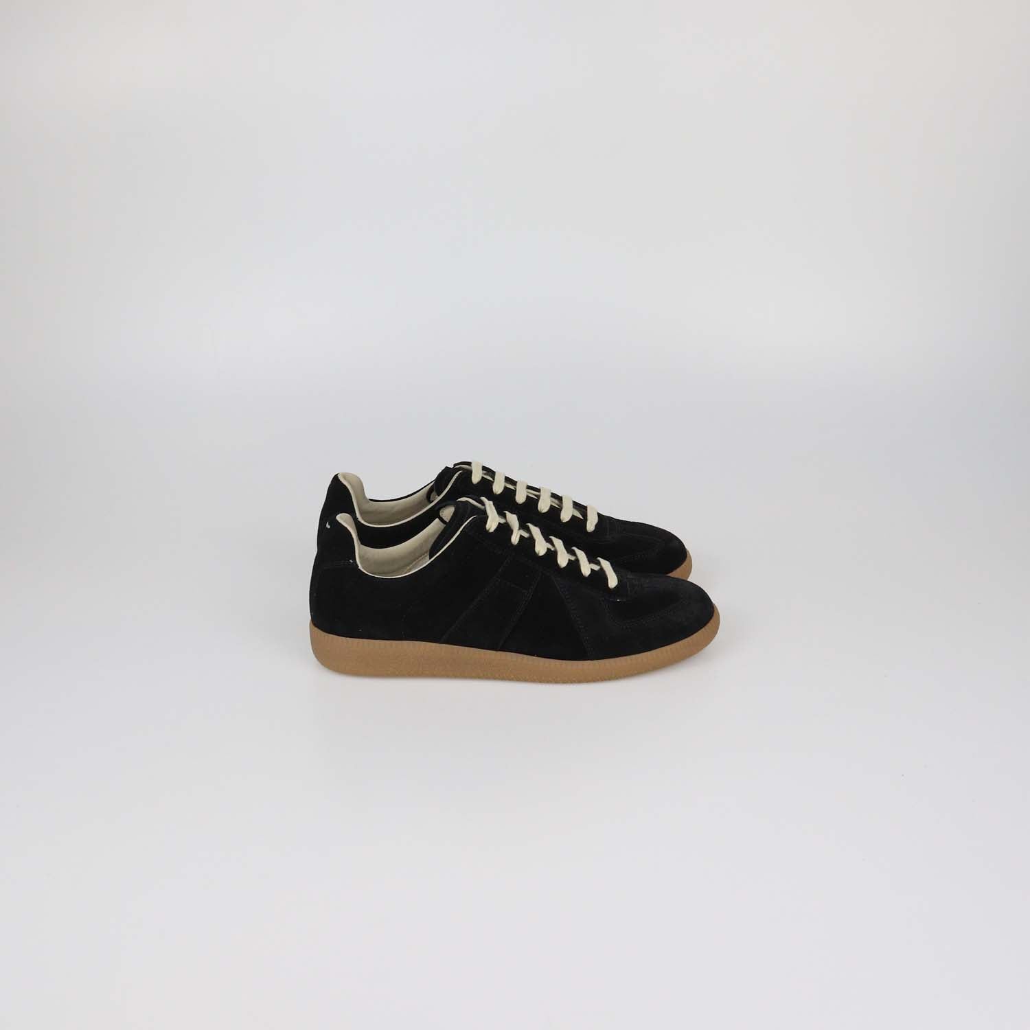 Maison Martin Margiela Black Suede Replica Low Top Sneakers
