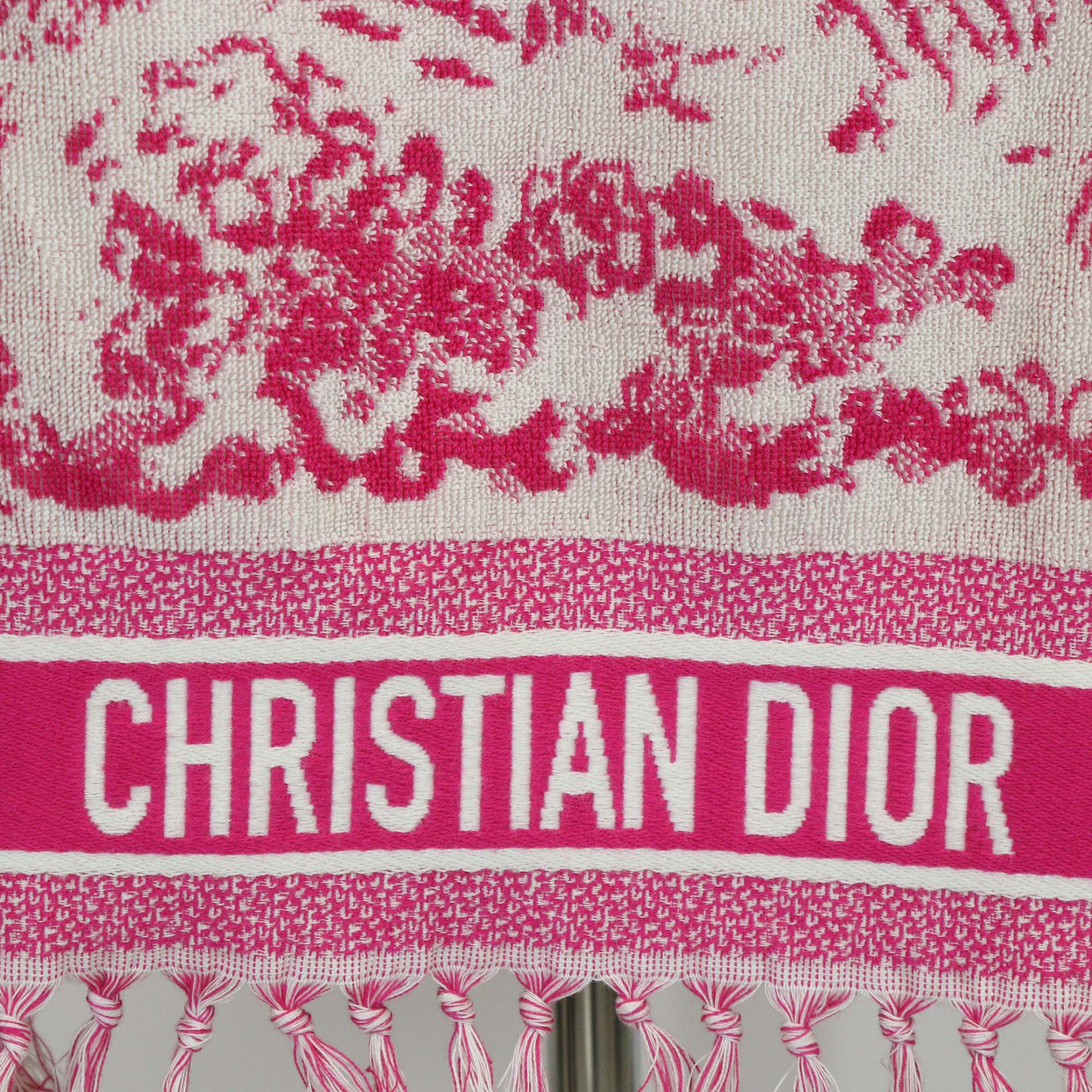 Christian Dior Toile de Jouy Terry Cloth Hooded Poncho