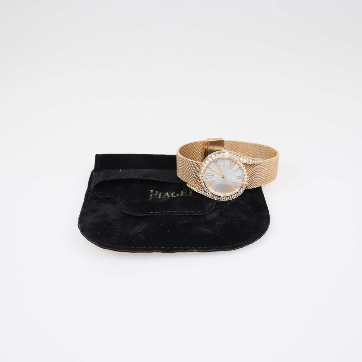 Piaget Silver Dial 18K Rose Gold Diamond Limelight Watch 32mm