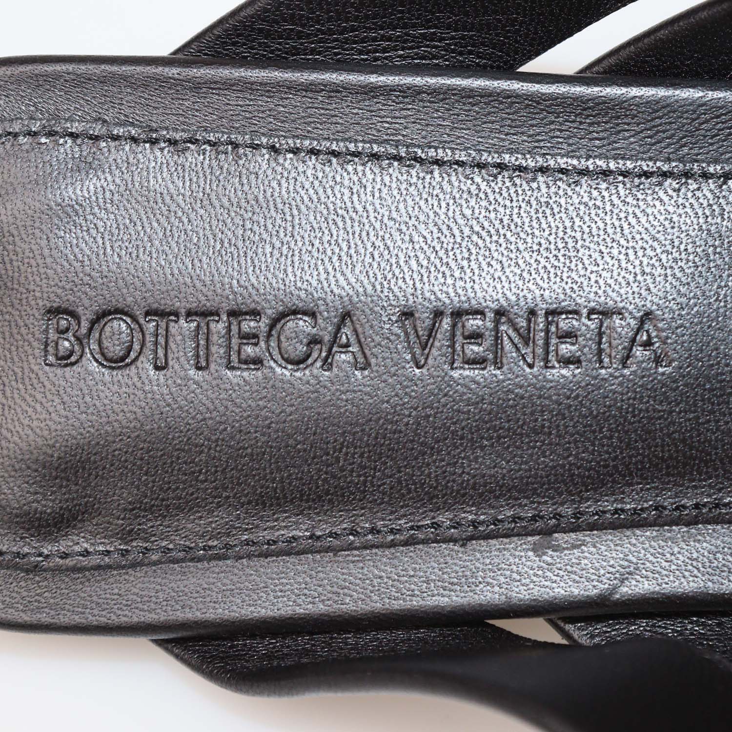 Bottega Veneta Black Woven Leather Alfie Flat Mules