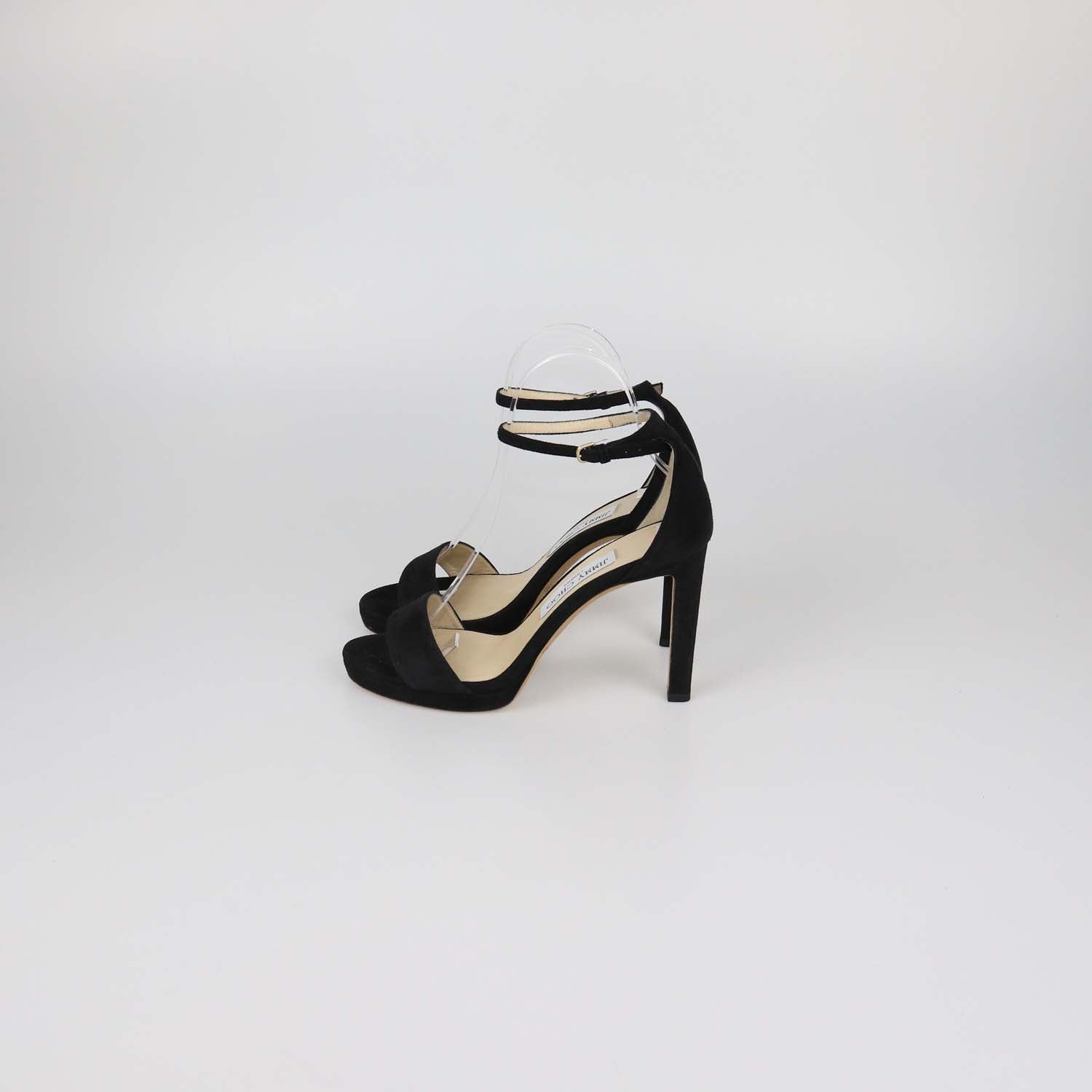 Jimmy Choo Black Suede Misty Ankle Strap Sandals