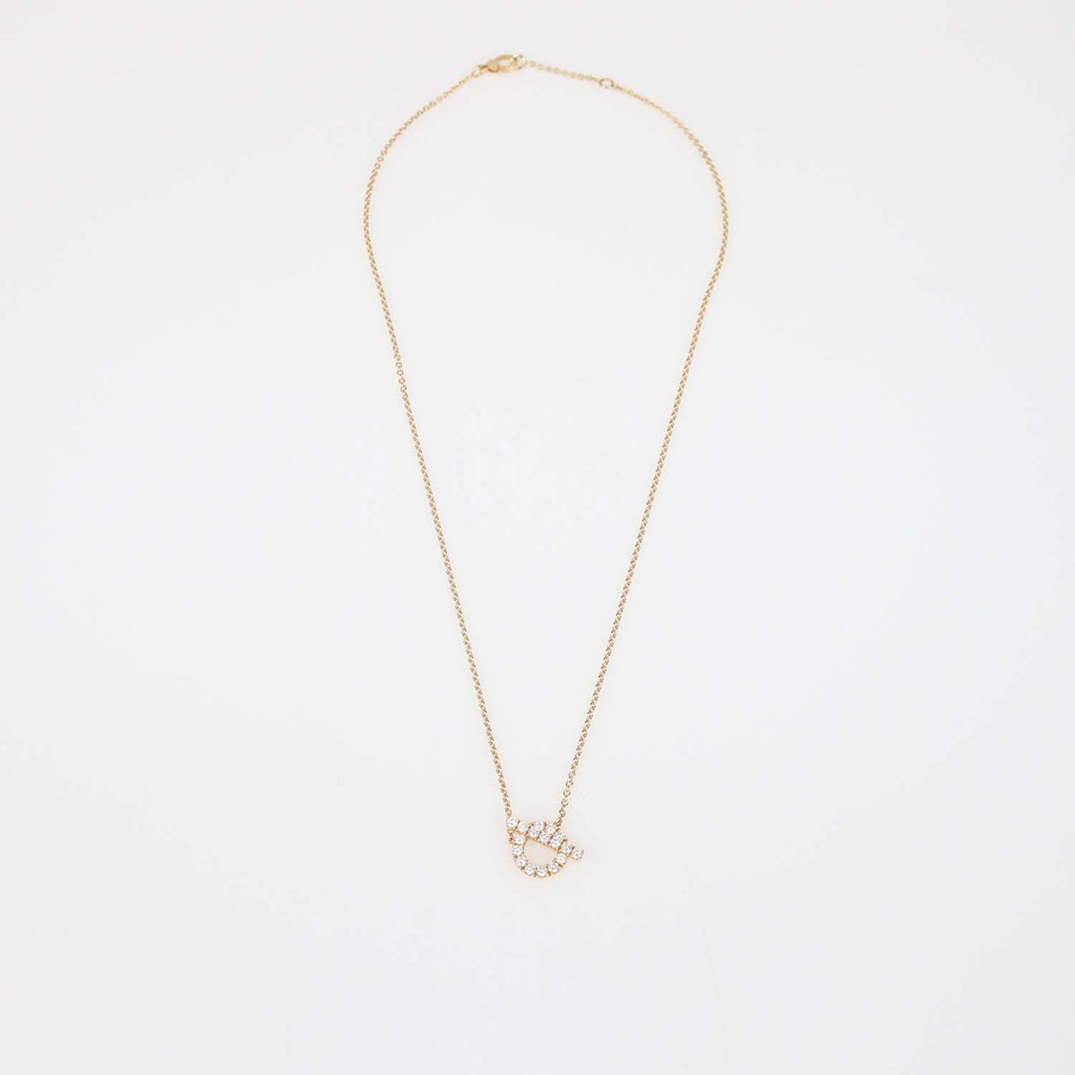 Hermes 18K Rose Gold Diamond Finesse Pendant Necklace