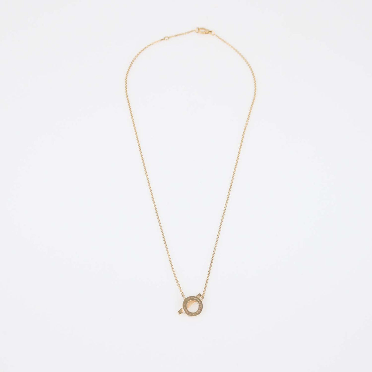 Hermes 18K Rose Gold Diamond Finesse Pendant Necklace