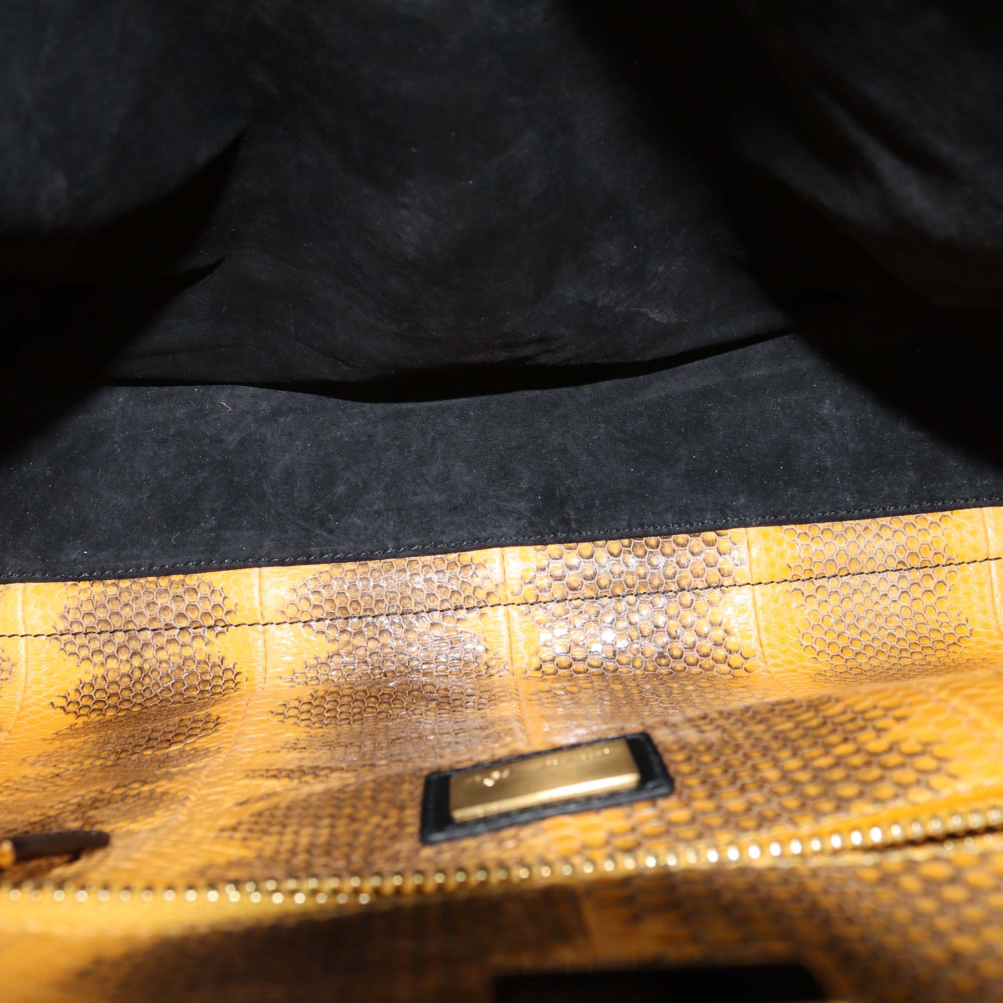 Fendi Black Leather Large Peekaboo Top Handle Bag