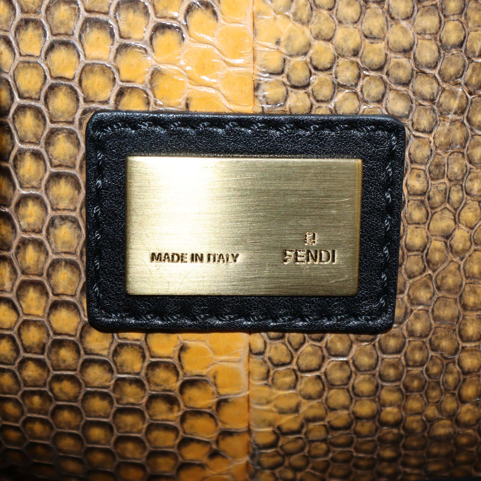 Fendi Black Leather Large Peekaboo Top Handle Bag