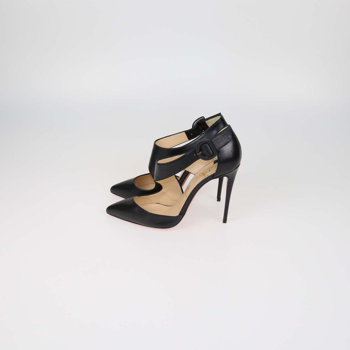 Christian Louboutin Black Leather Sharpeta Pumps