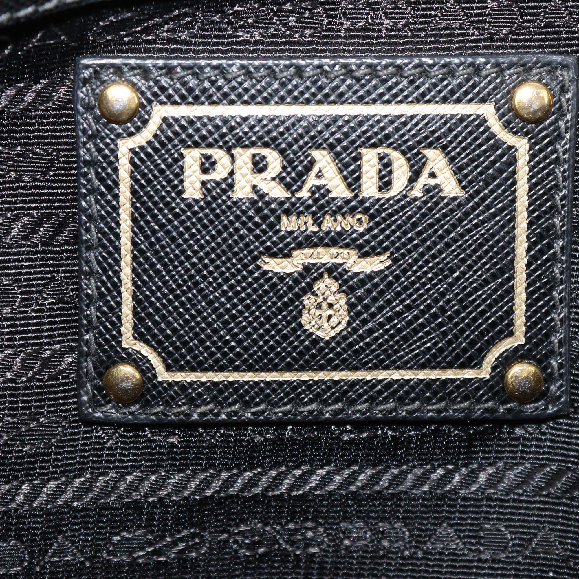 Prada Black Saffiano Leather Double Zip Tote