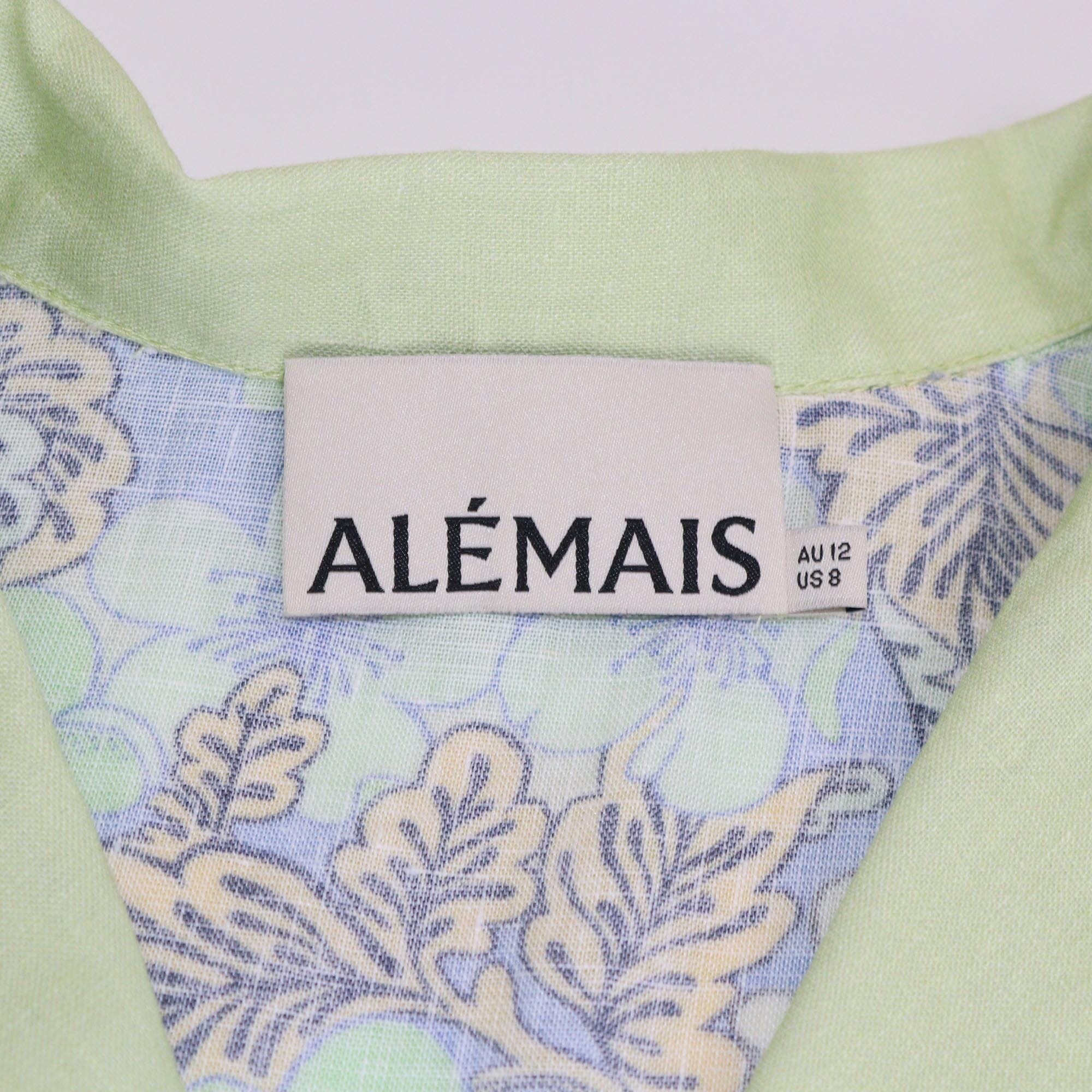 Alemais Green Printed Velma Oversized Short Sleeve Shirt & Pants Set Womens Alemais
