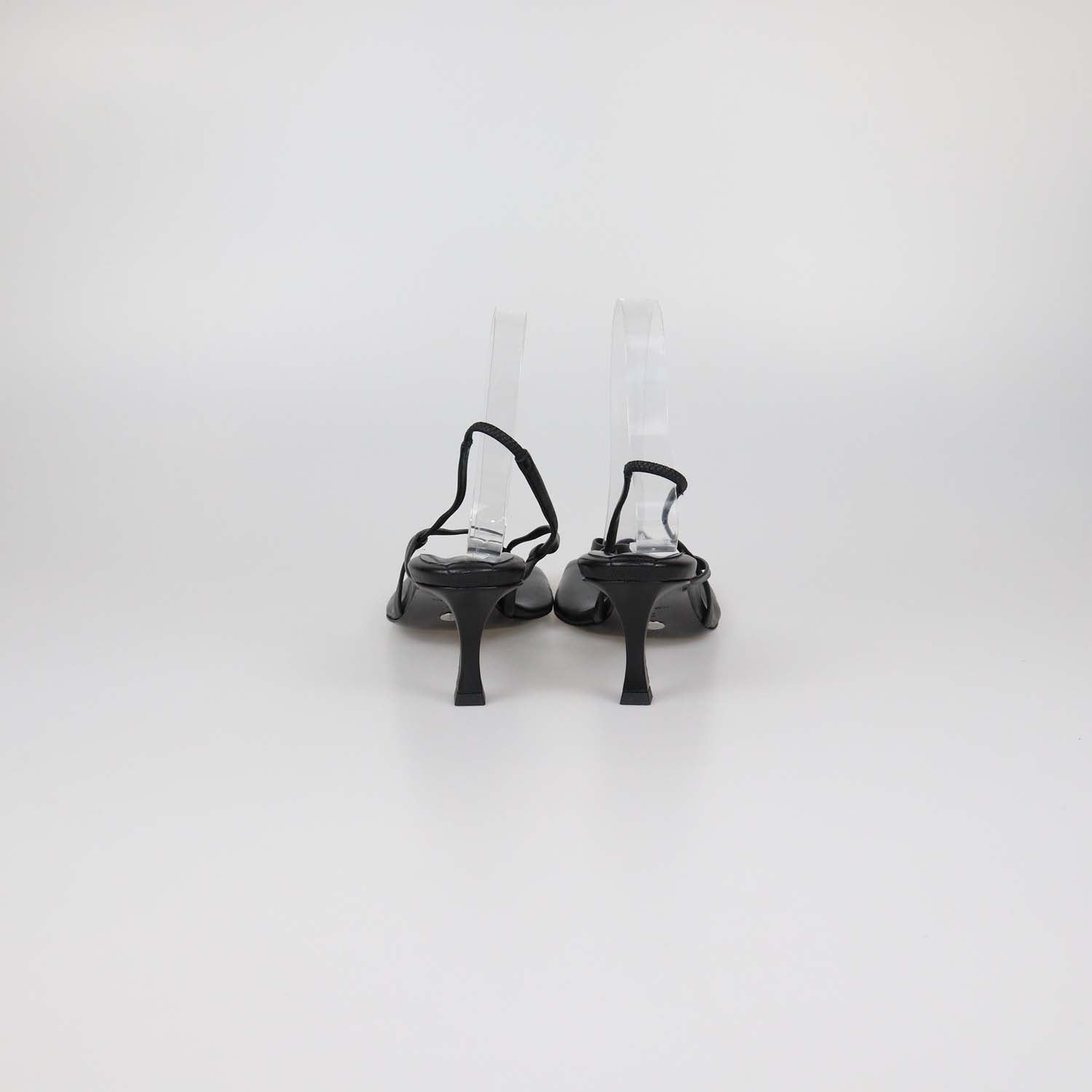Proenza Schouler Black Leather Square Thong Slide Sandals