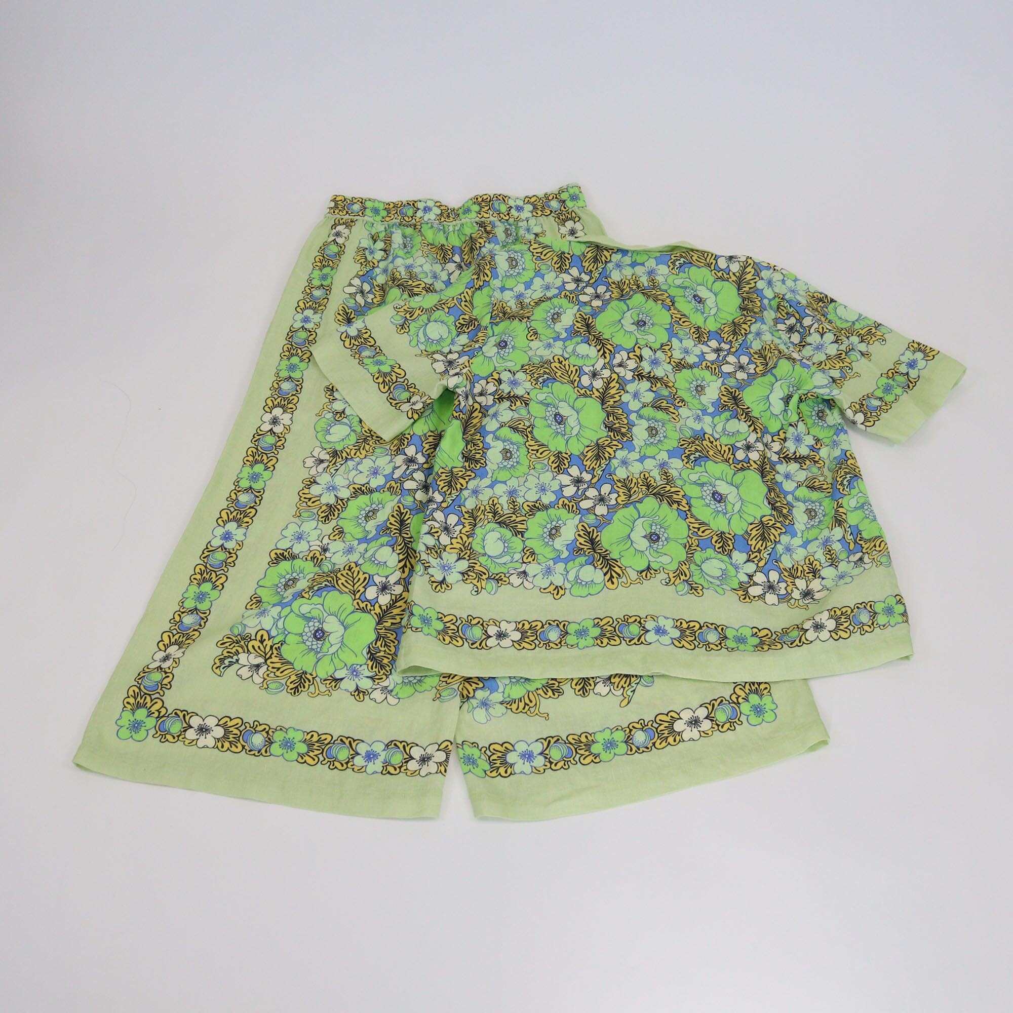 Alemais Green Printed Velma Oversized Short Sleeve Shirt & Pants Set Womens Alemais