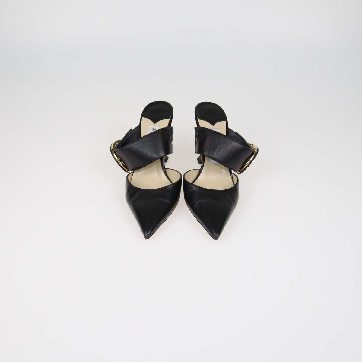 Jimmy Choo Black Leather Magie Mules