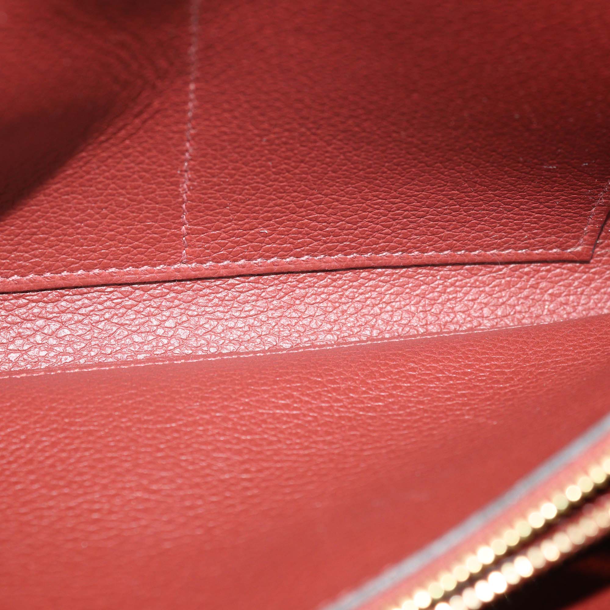 Hermes Rouge H Evercolor Leather Classique To Go Wallet
