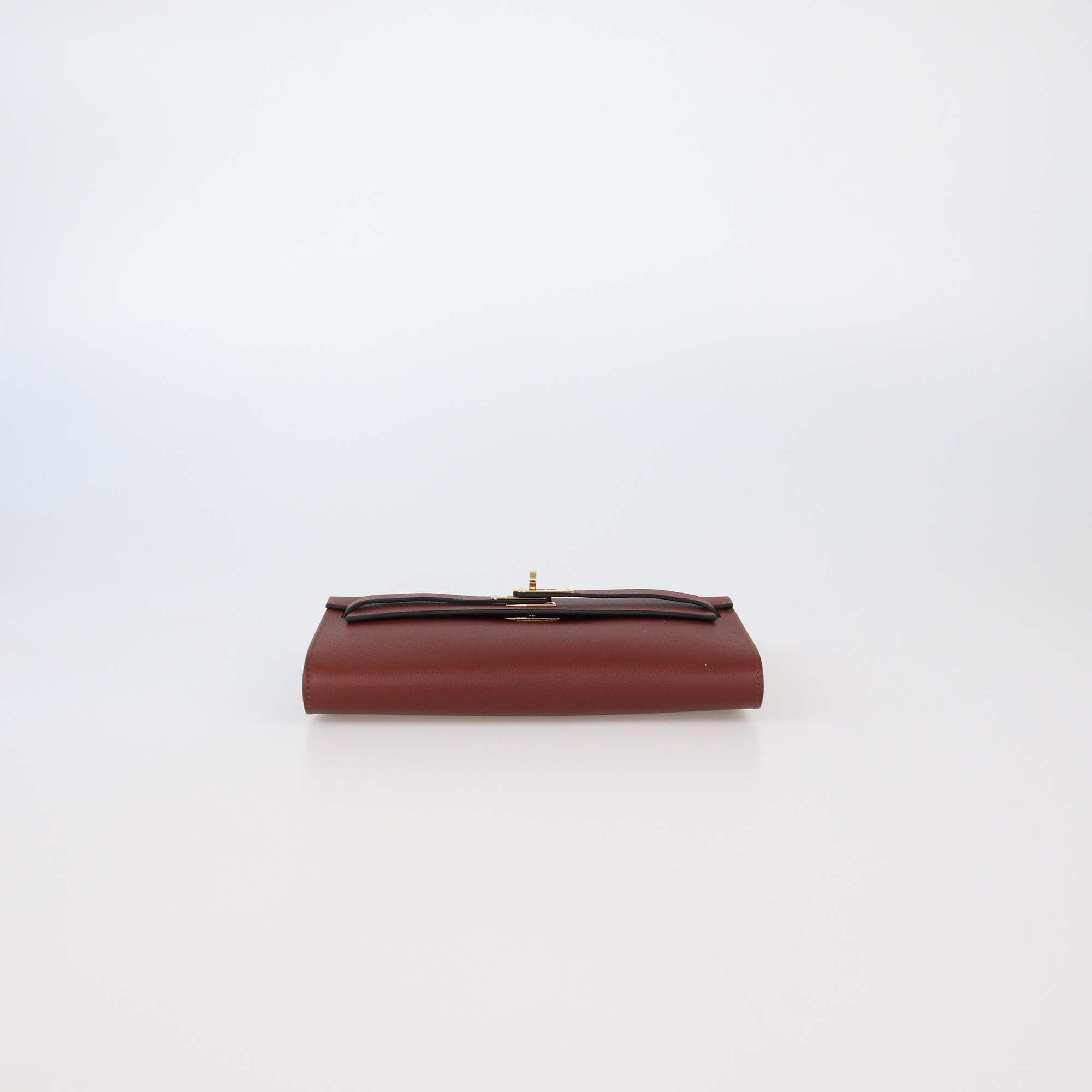Hermes Rouge H Evercolor Leather Classique To Go Wallet