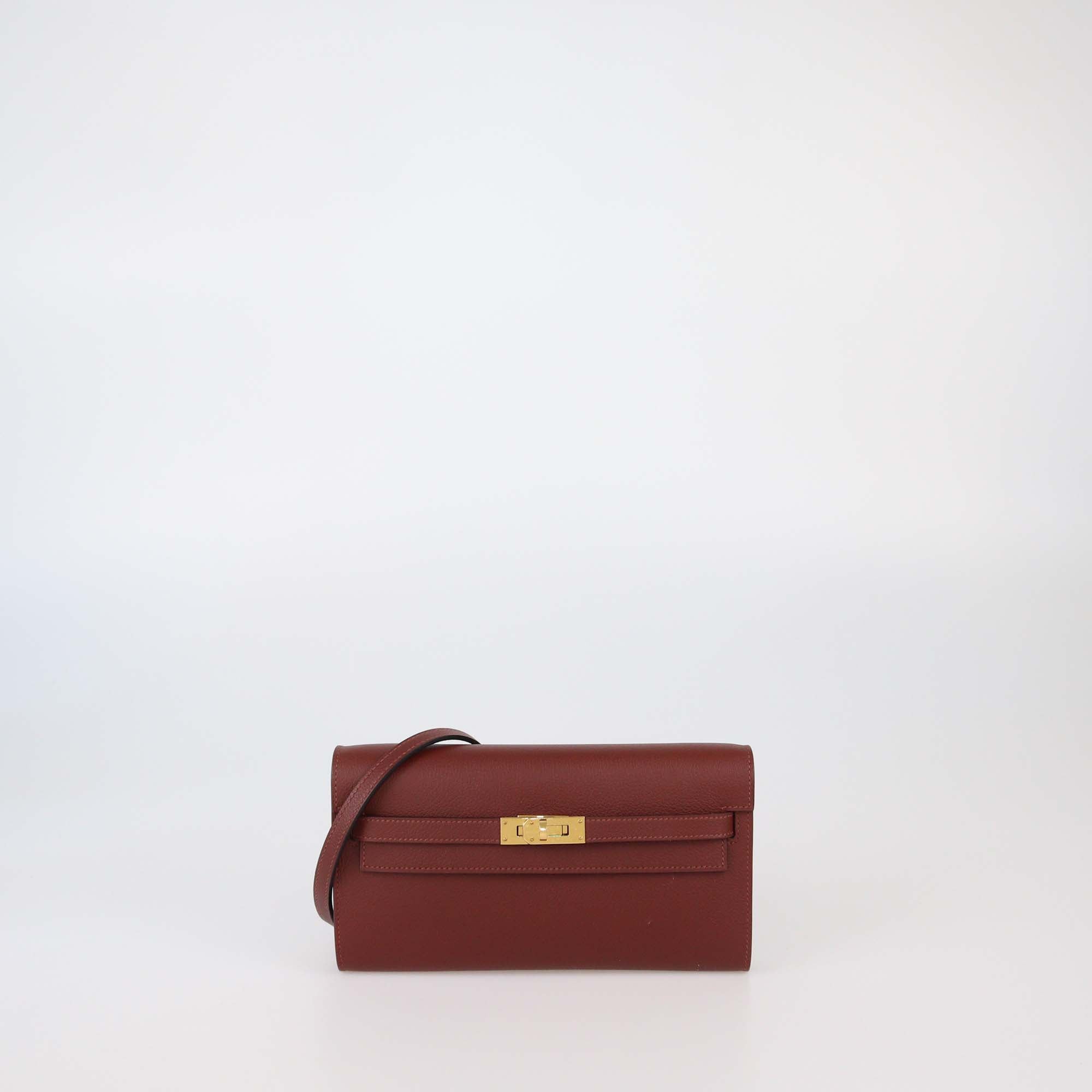 Hermes Rouge H Evercolor Leather Classique To Go Wallet