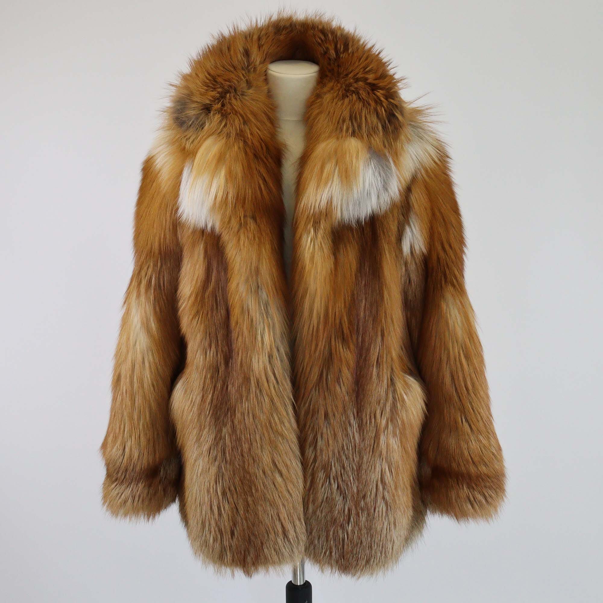 Brunomagli Brown Fox Fur Coat Womens Brunomagli