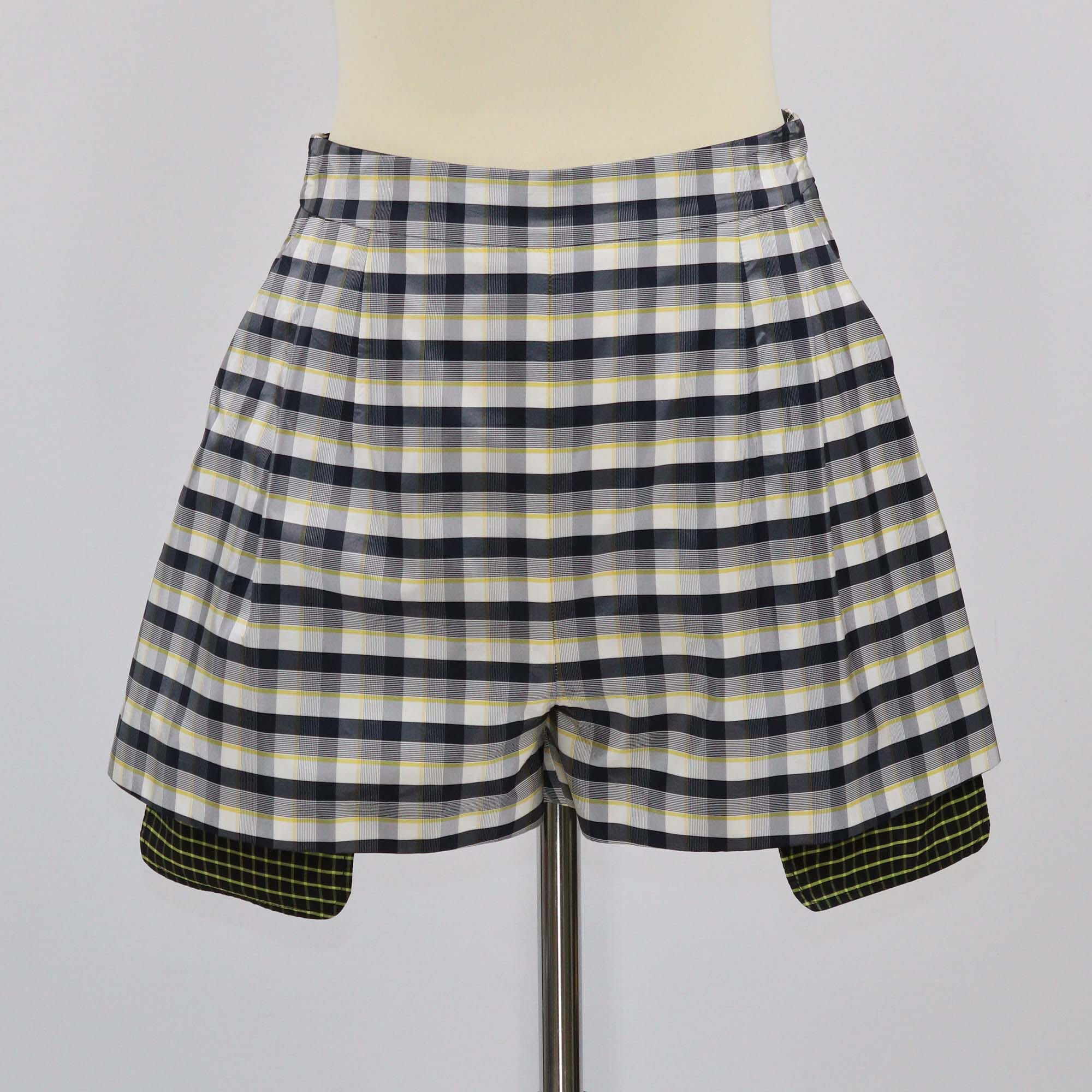 Christian Dior Tricolor Checkered Mini Shorts Womens Christian Dior